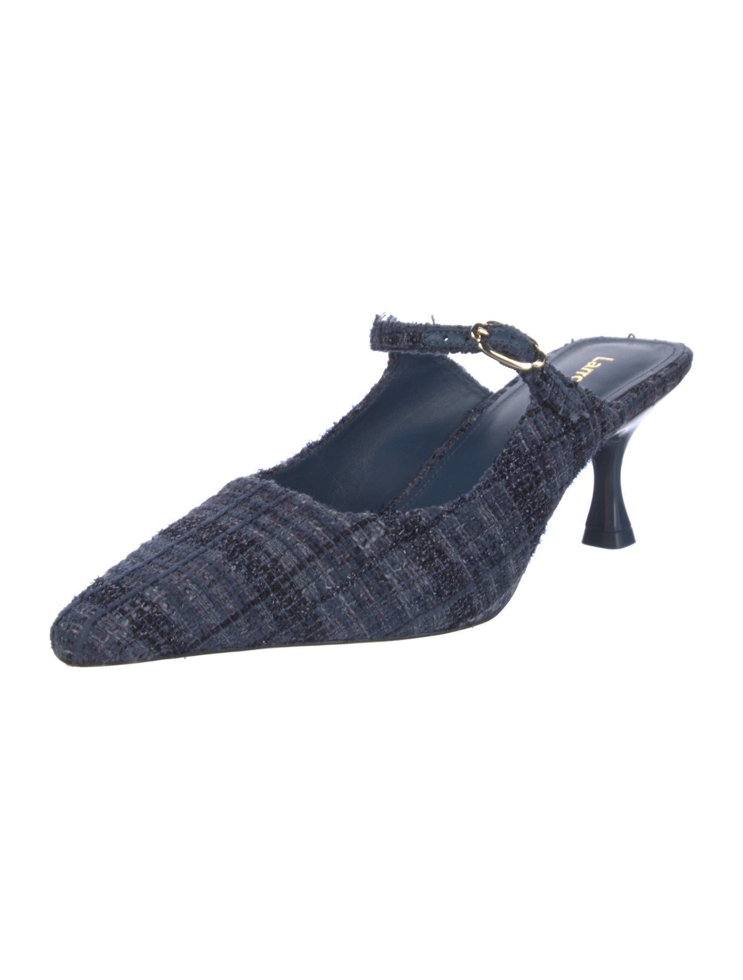 Larroude Tweed Tweed Pattern Mules