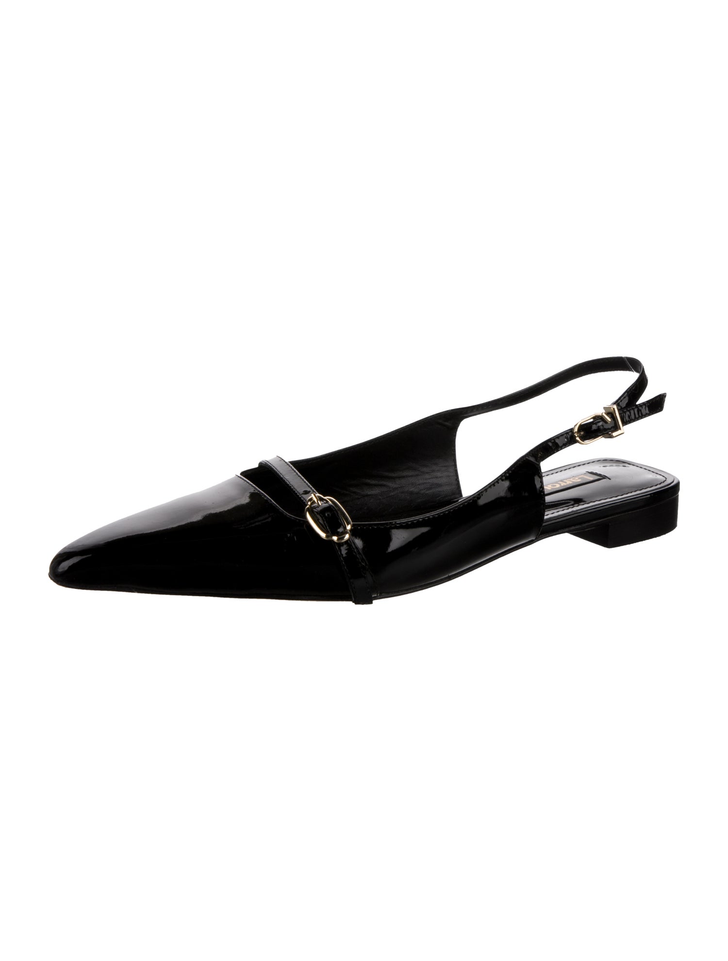 Larroude Patent Leather Slingback Flats