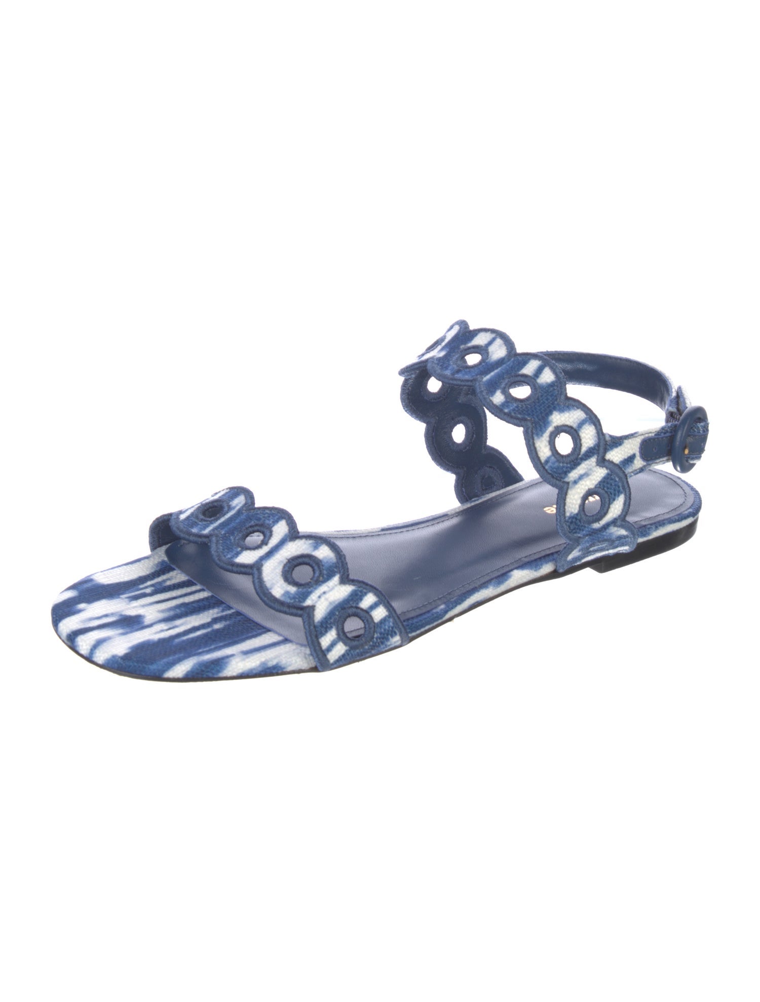 Larroude Denim Tie-Dye Print Sandals