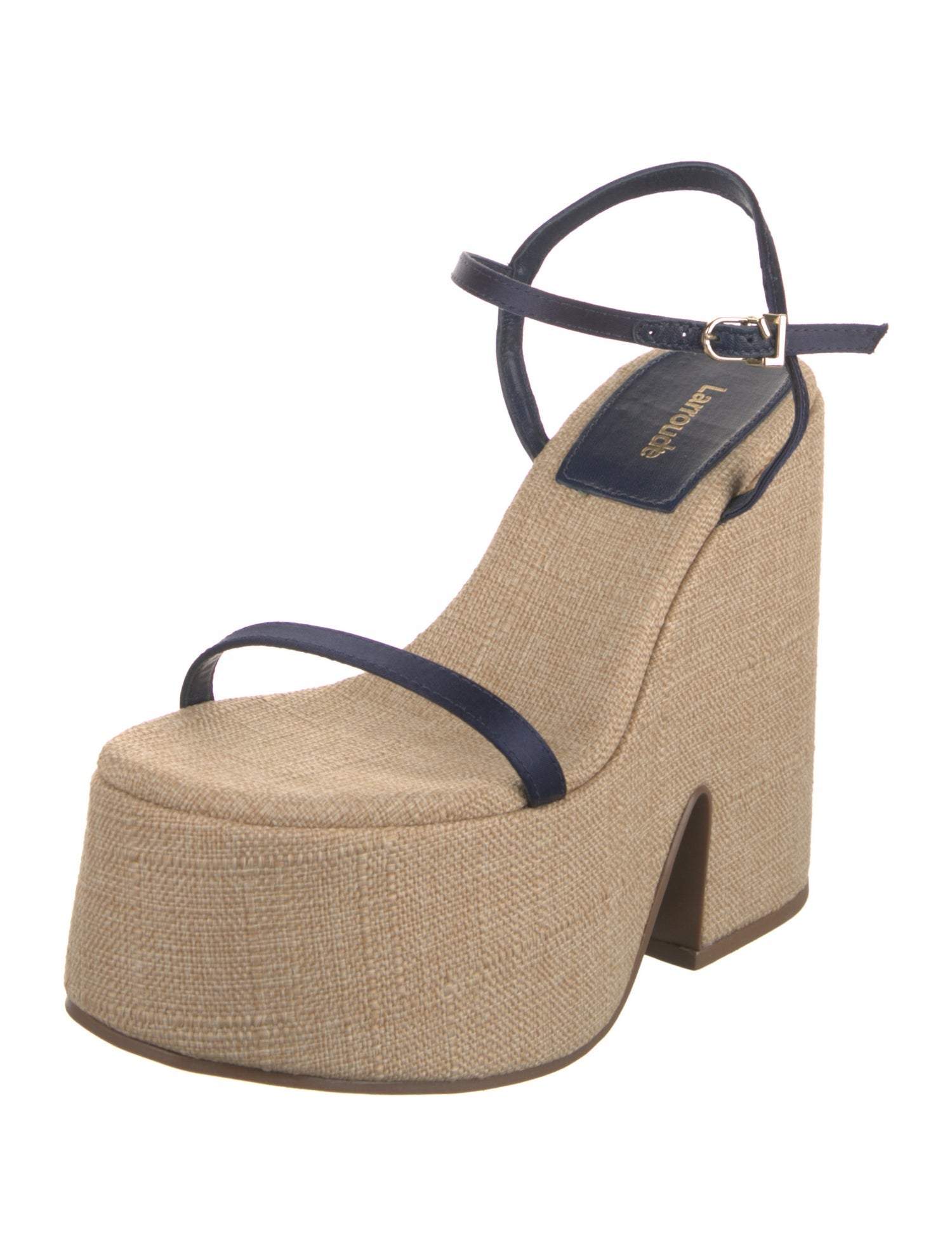 Larroude Straw Sandals