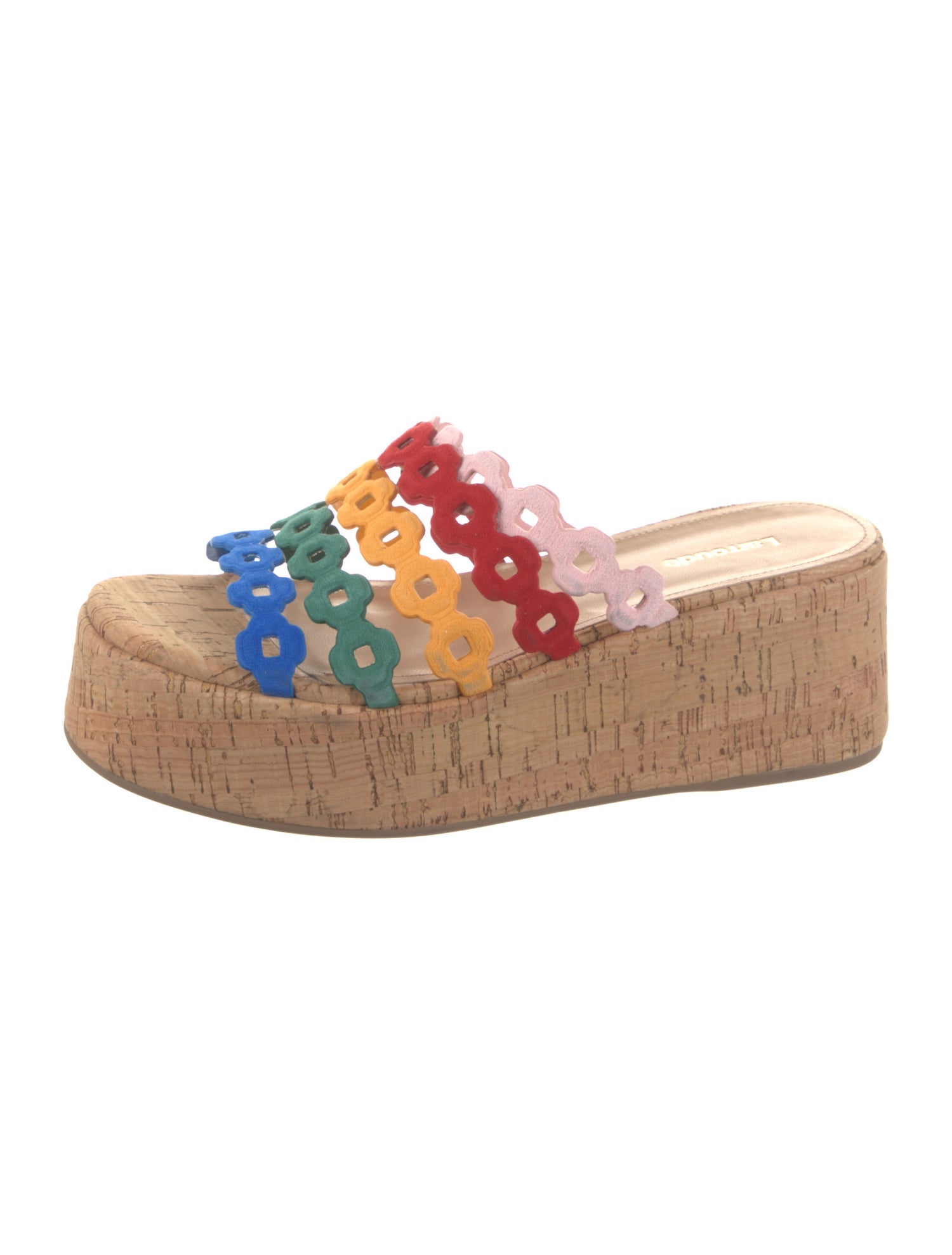 Larroude Suede Printed Slides