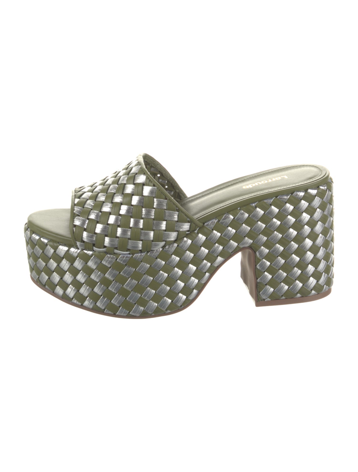 Larroude Leather Printed Slides