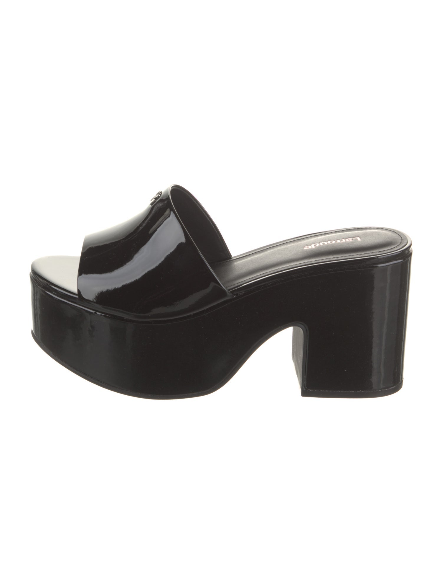 Larroude Patent Leather Slides