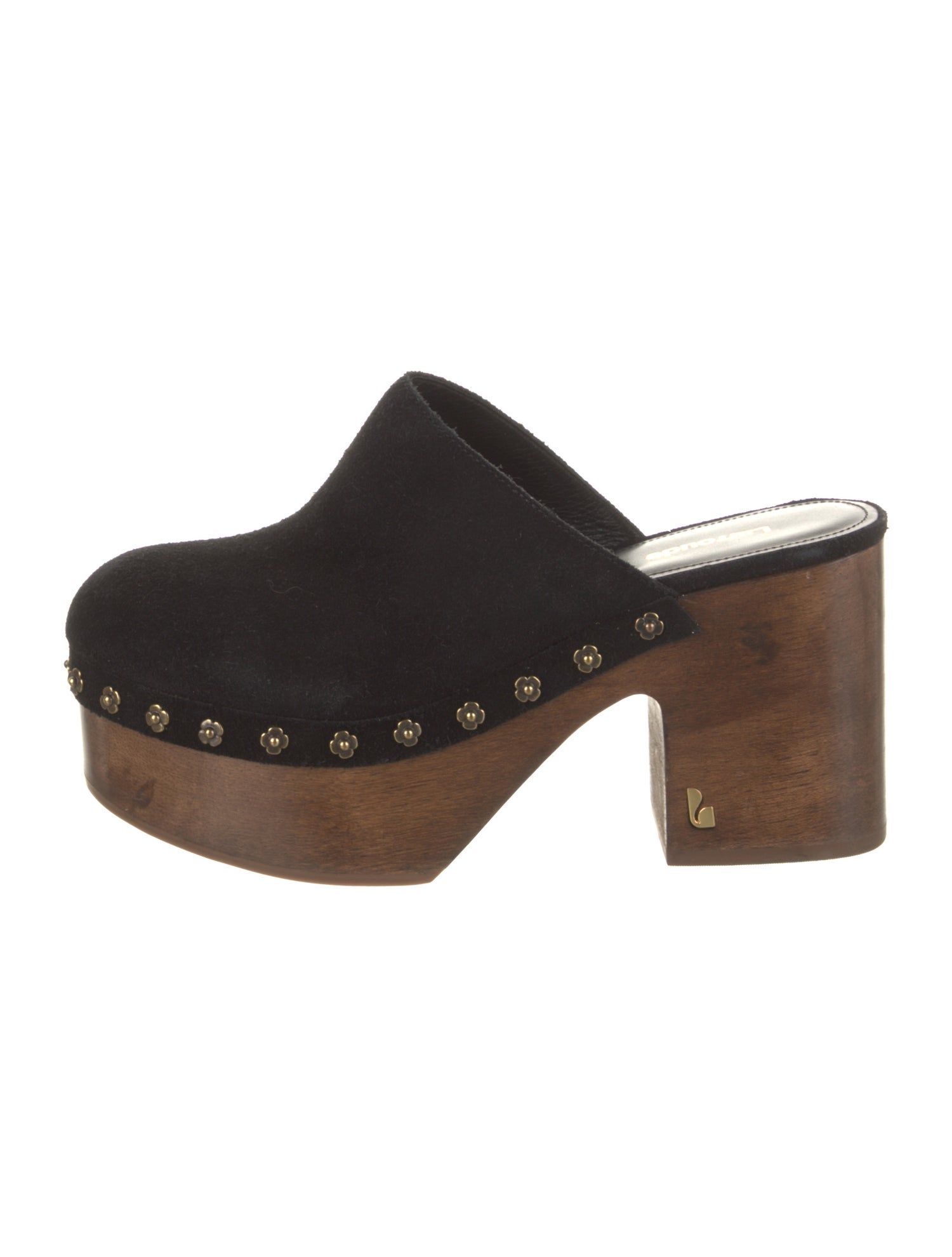 Larroude Suede Studded Accents Mules