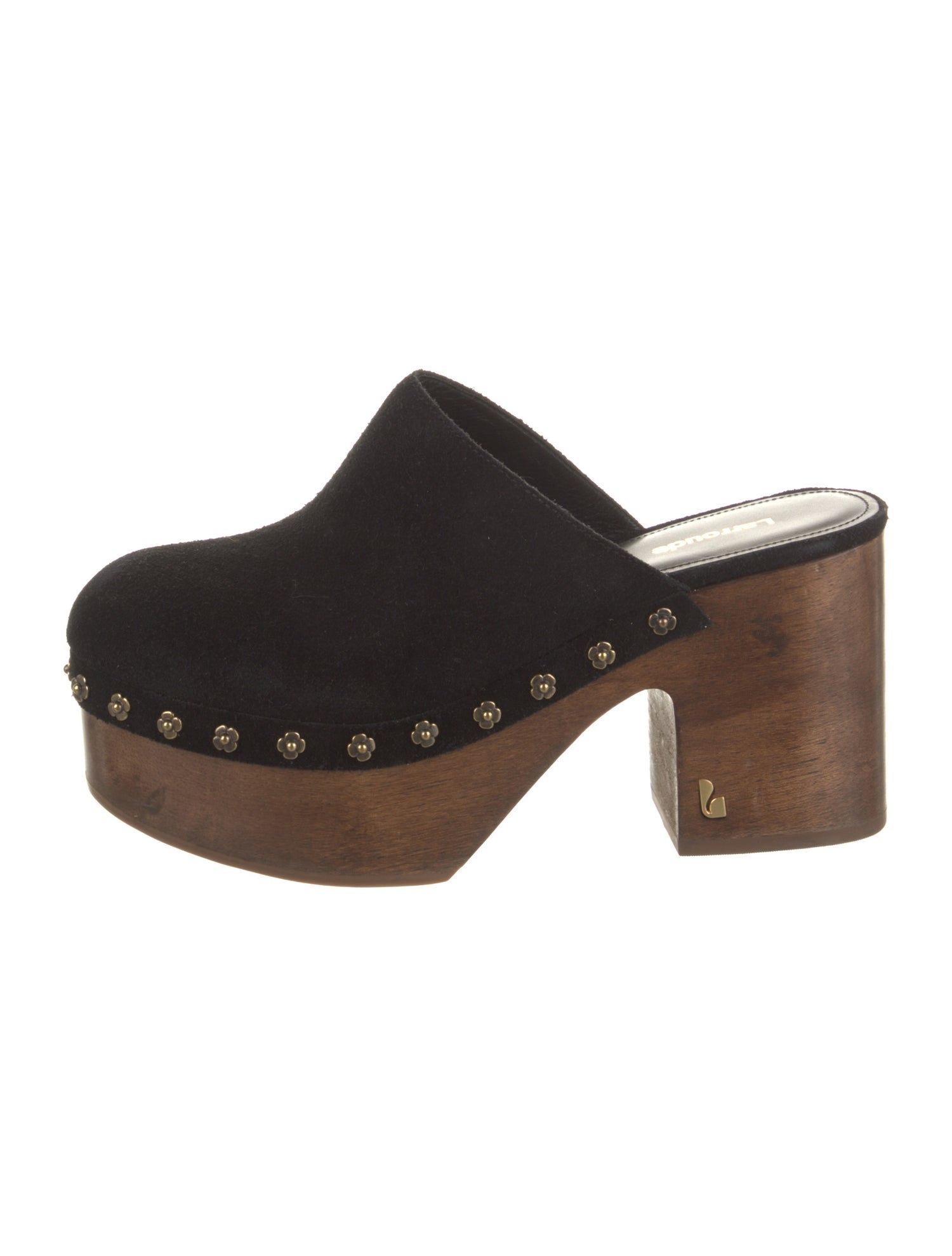 Larroude Suede Studded Accents Mules