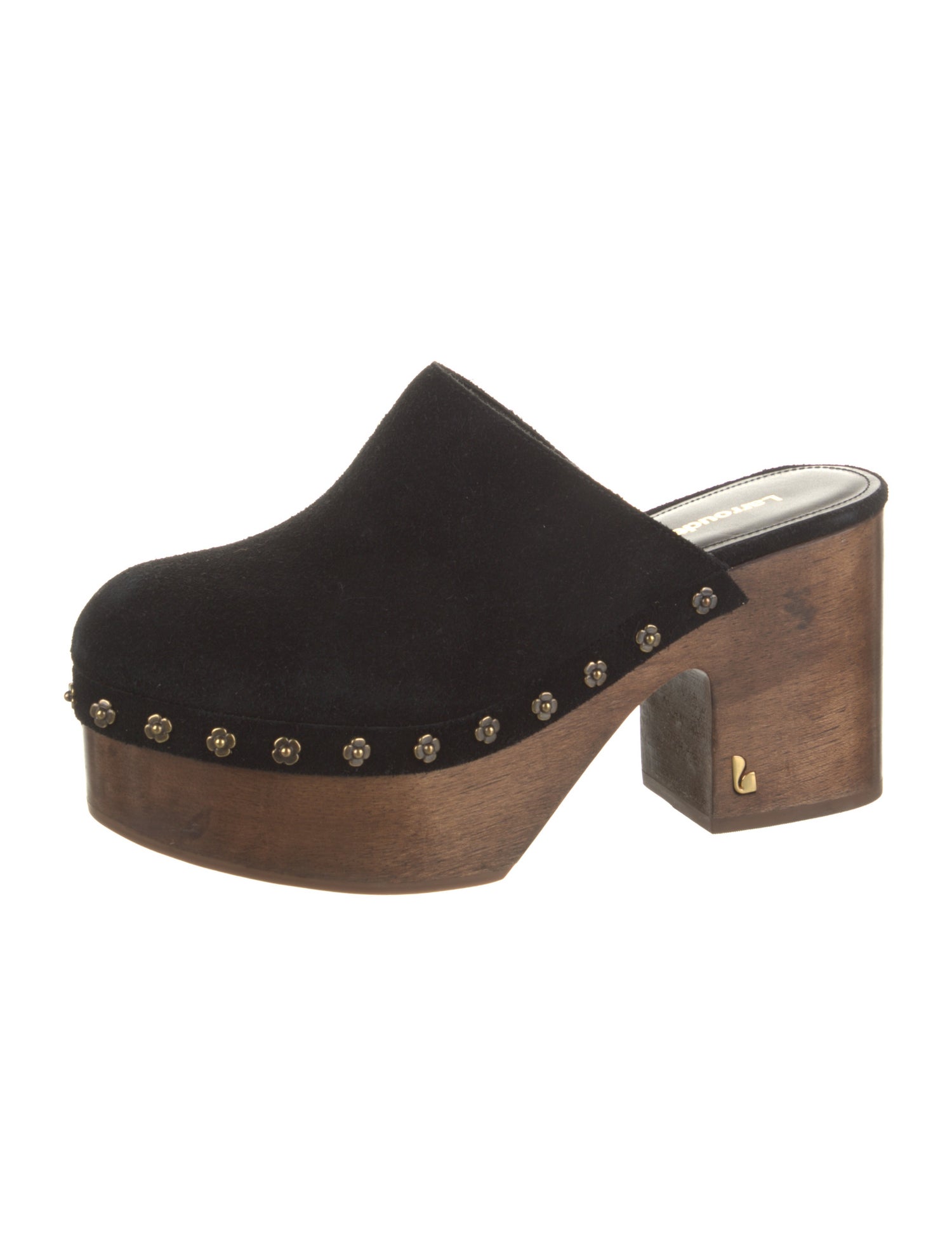Larroude Suede Studded Accents Mules