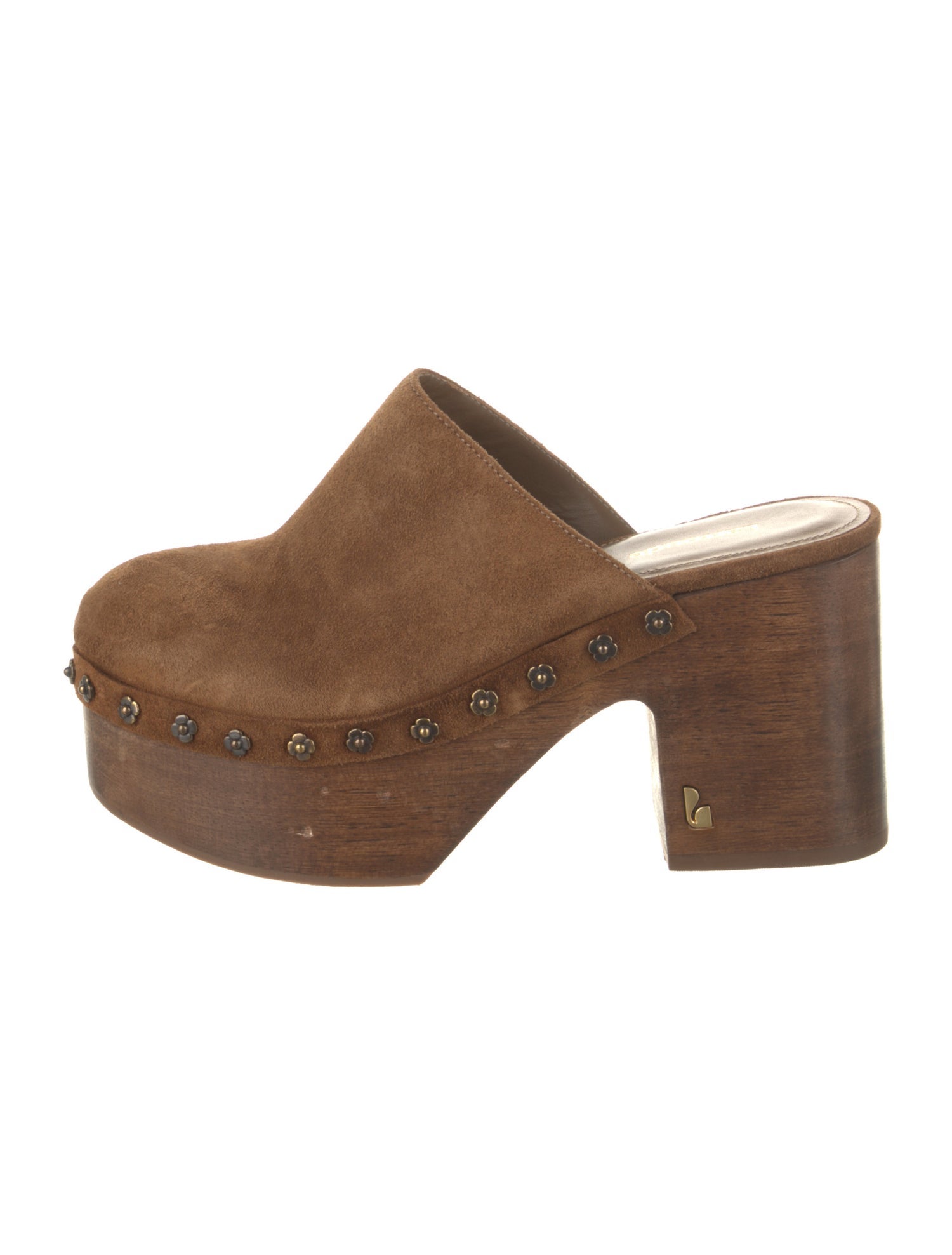Larroude Suede Studded Accents Mules