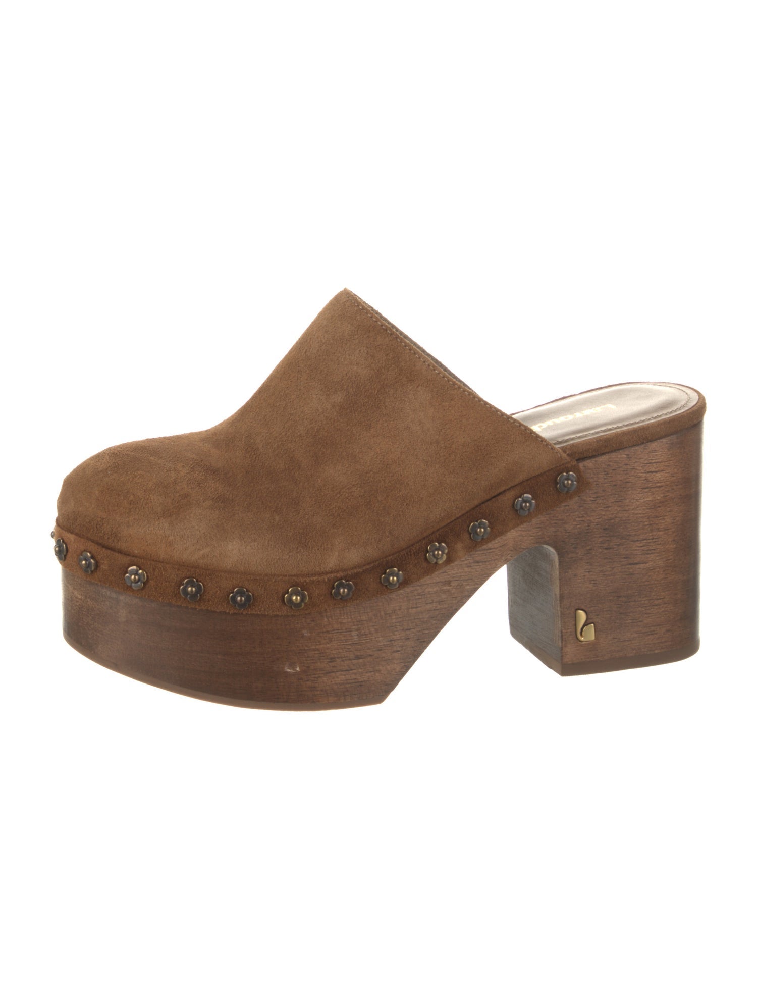 Larroude Suede Studded Accents Mules