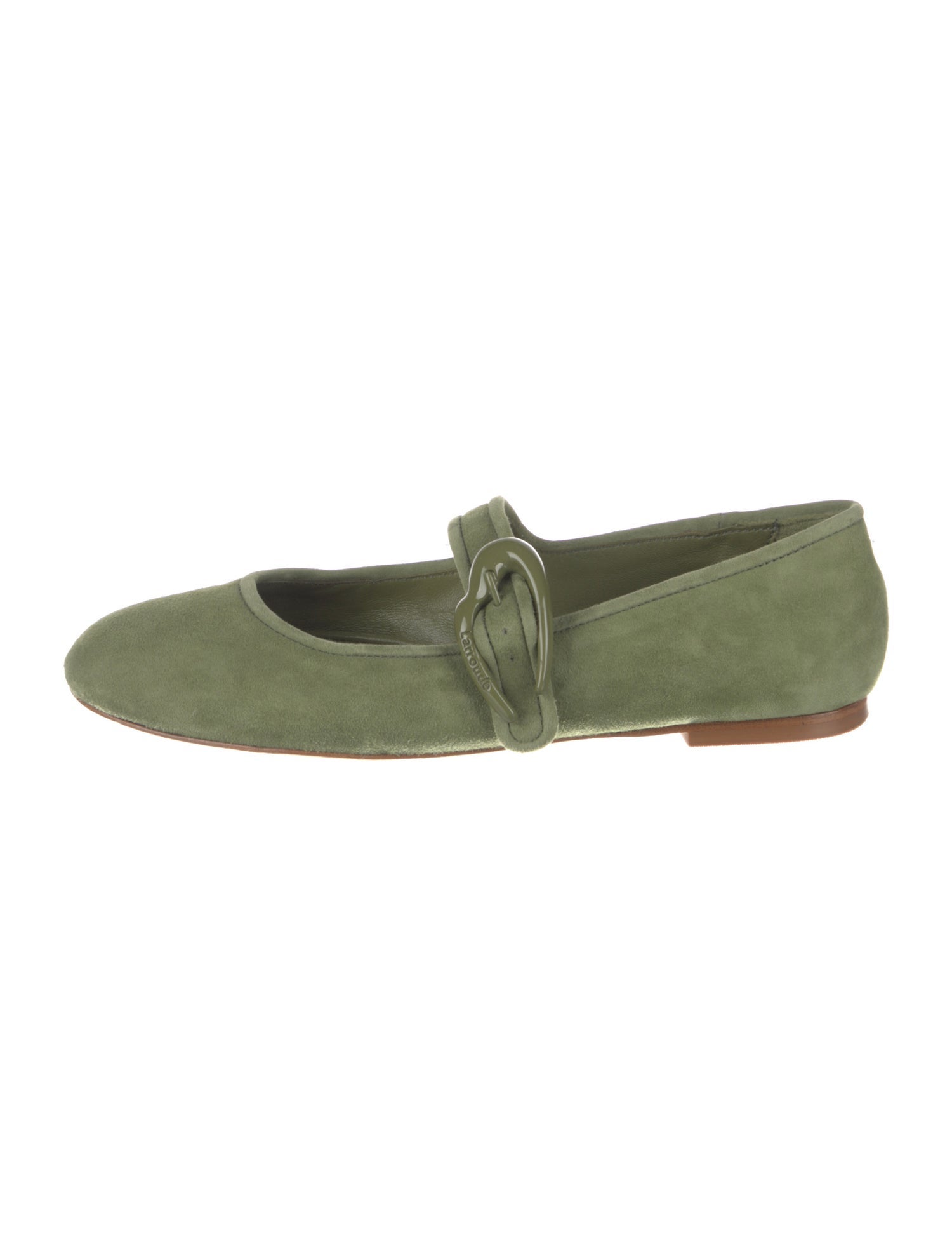 Larroude Suede Mary Jane Flats