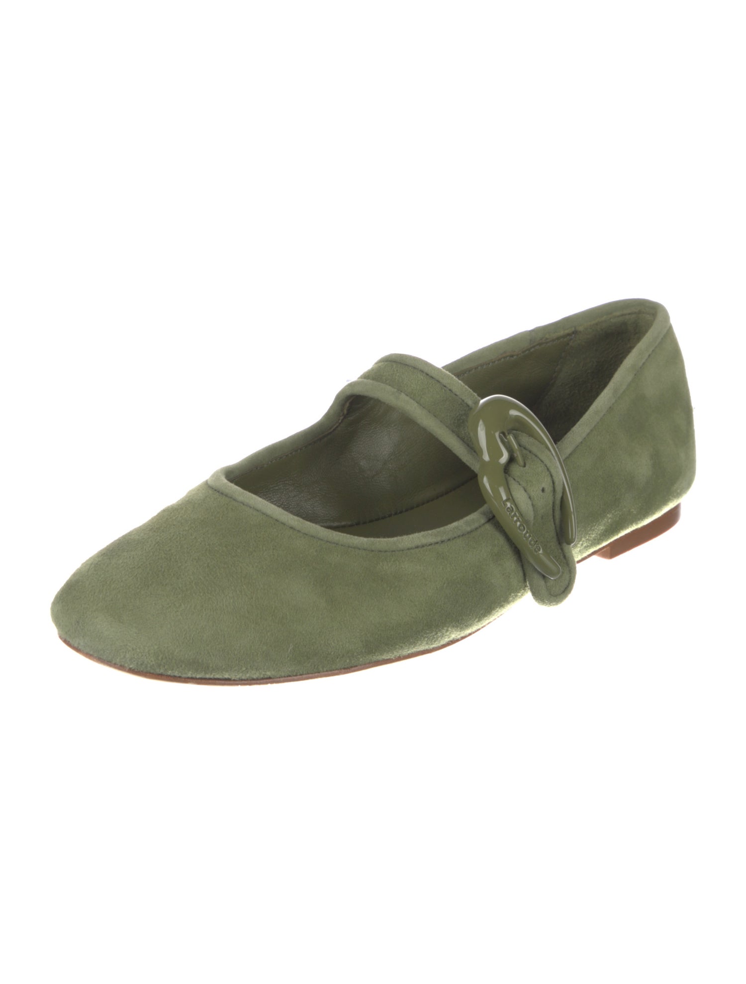 Larroude Suede Mary Jane Flats