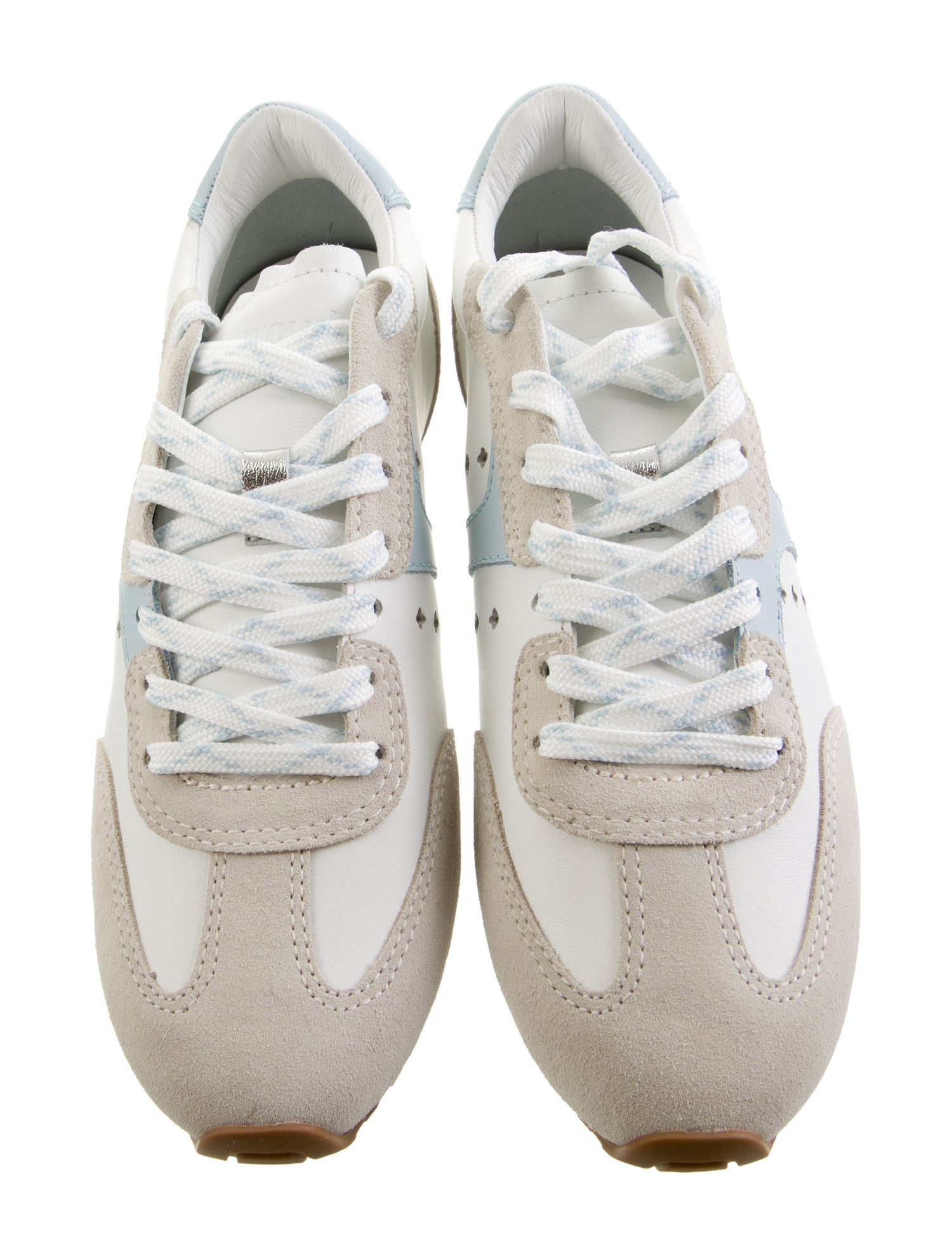Larroude Leather Colorblock Pattern Sneakers