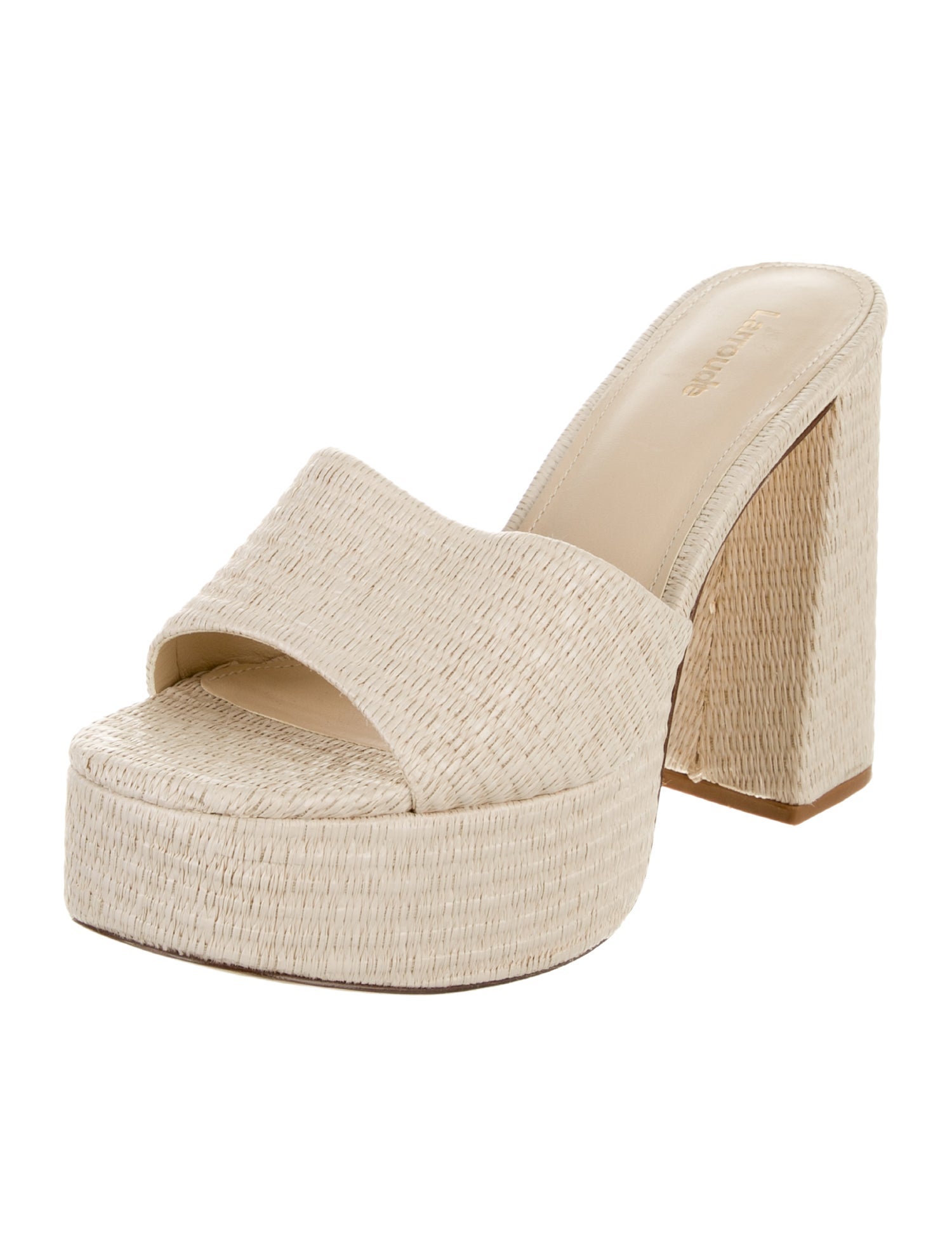 Larroude Raffia Slides