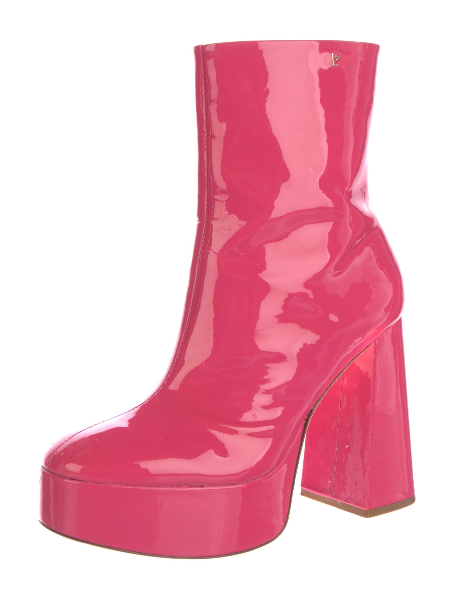 Larroude Patent Leather Sock Boots