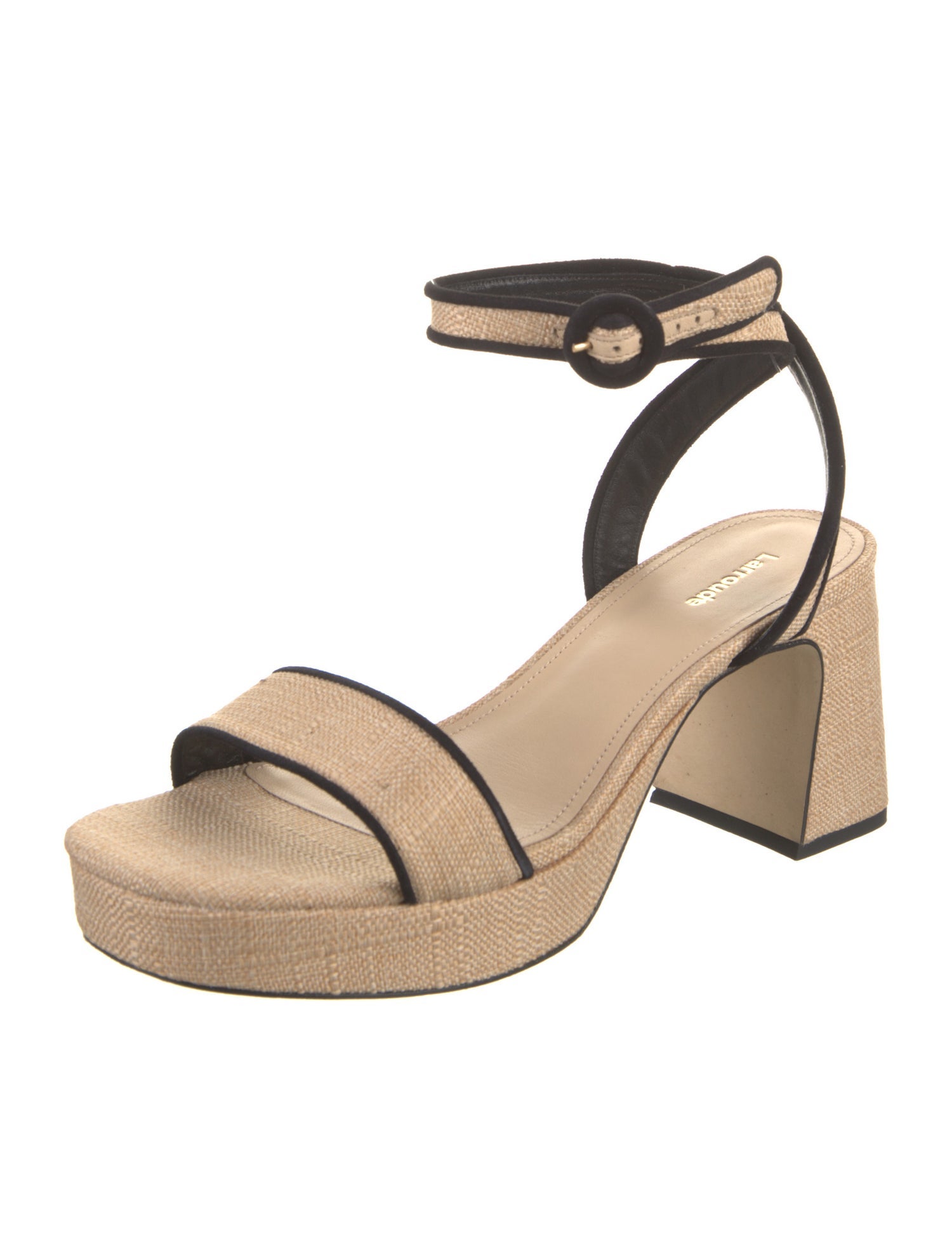 Larroude Raffia Sandals