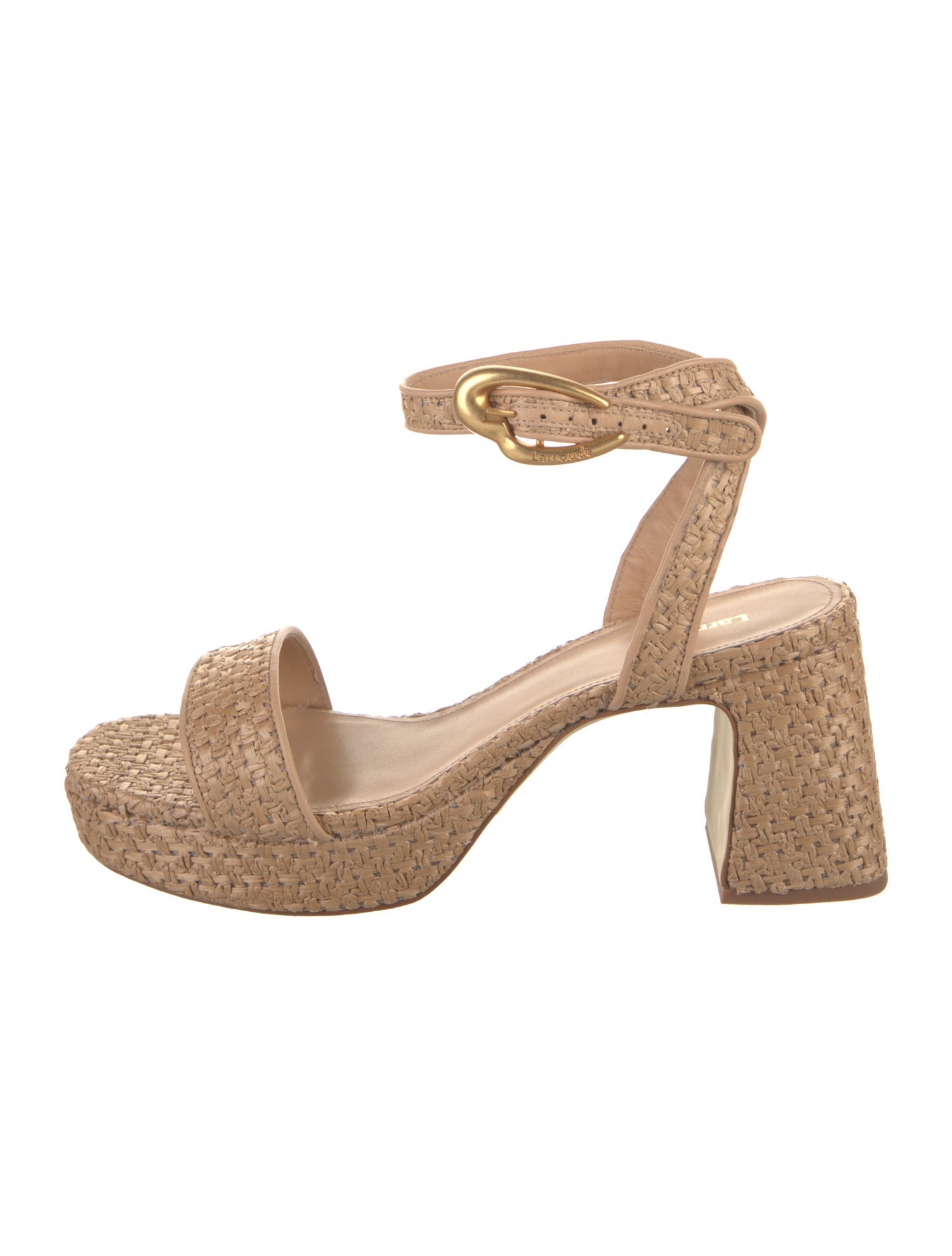 Larroude Raffia Sandals