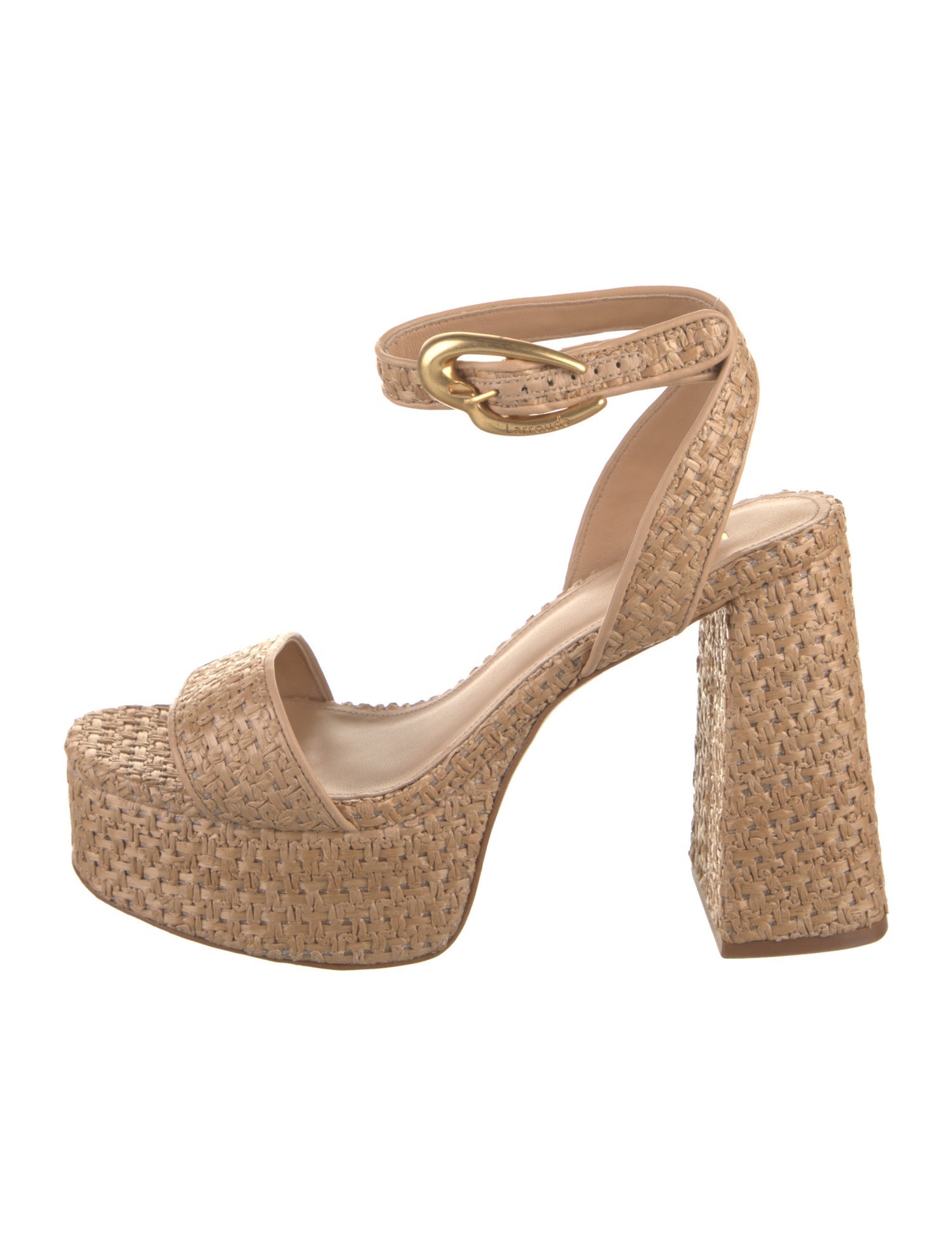 Larroude Raffia Sandals