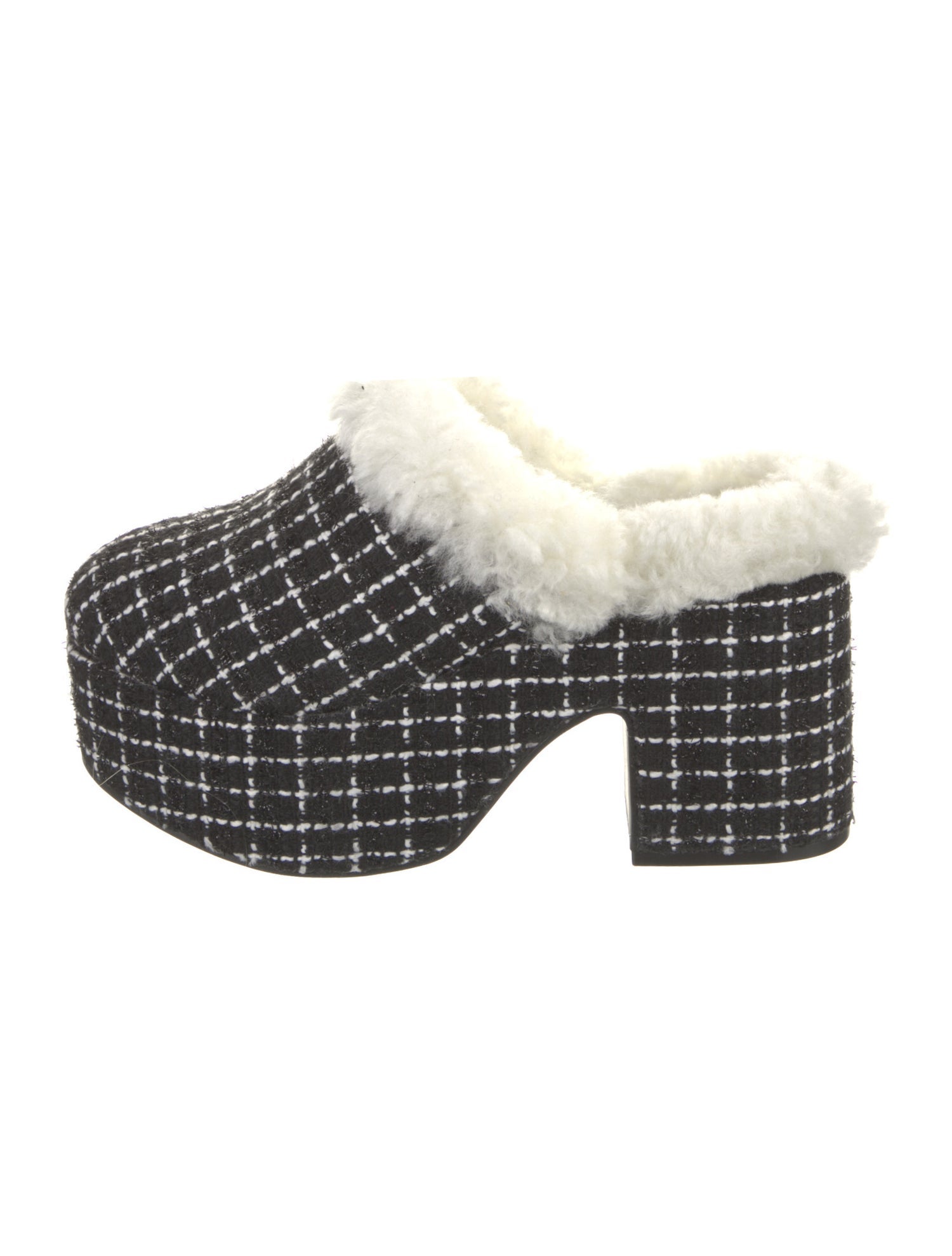 Larroude Tweed Tweed Pattern Mules