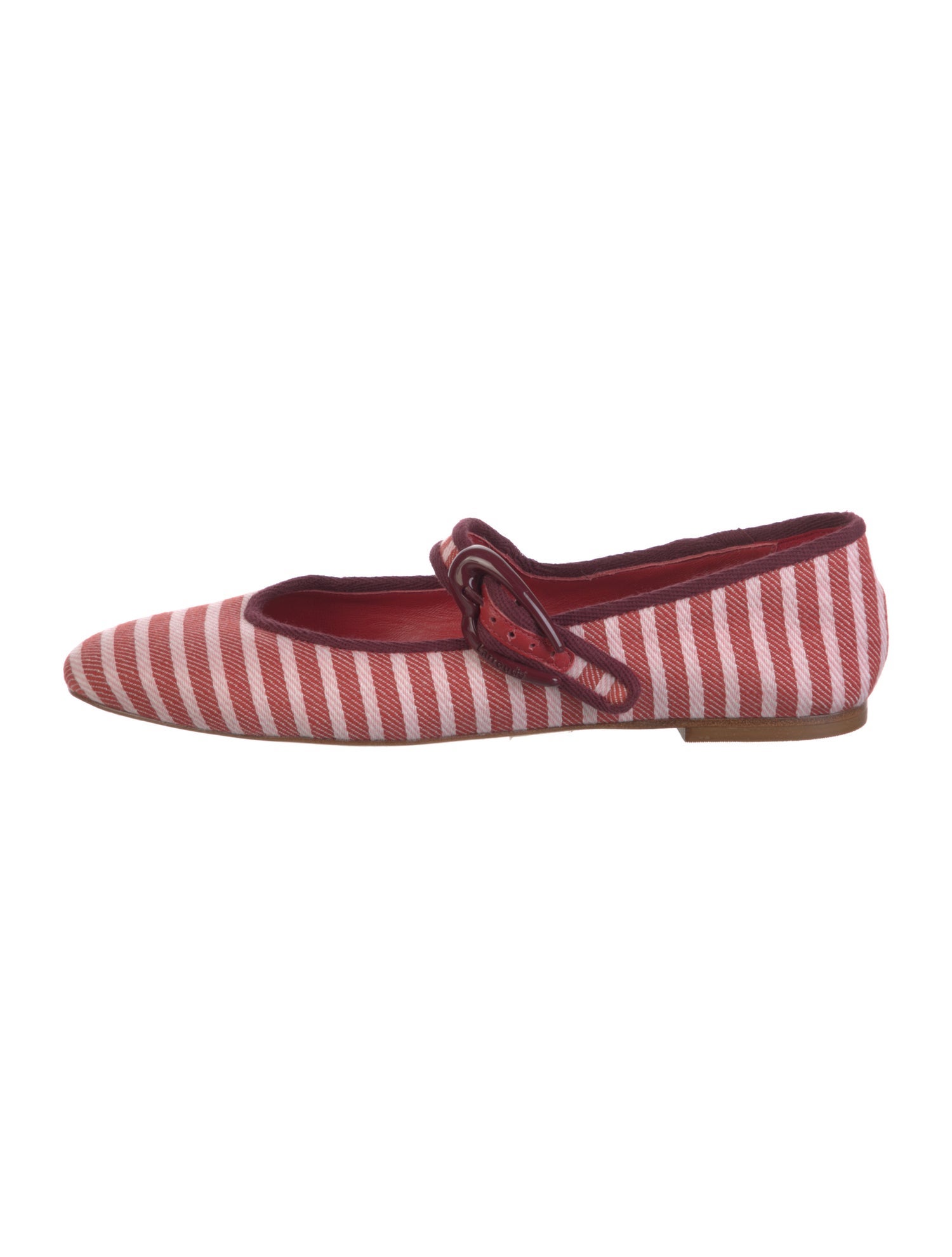 Larroude Striped Mary Jane Flats