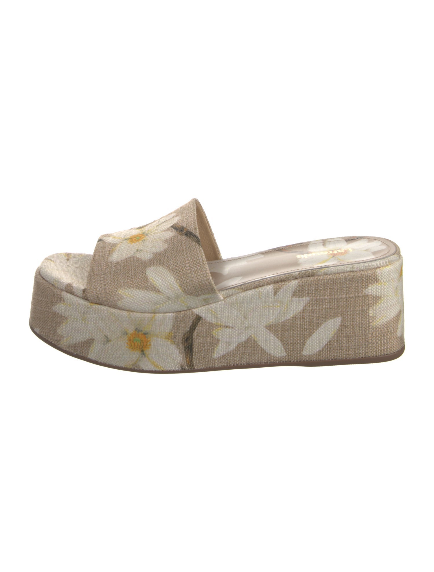 Larroude Floral Print Slides