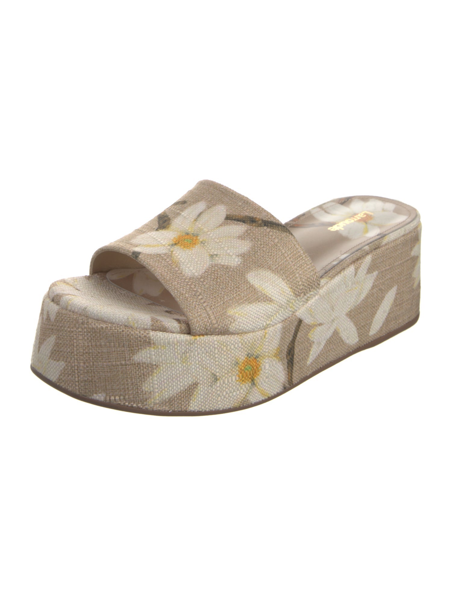 Larroude Floral Print Slides