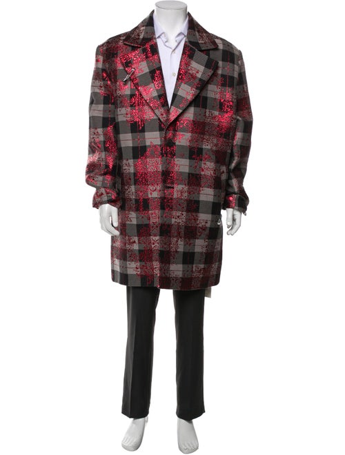 Les Benjamins Plaid Print Overcoat