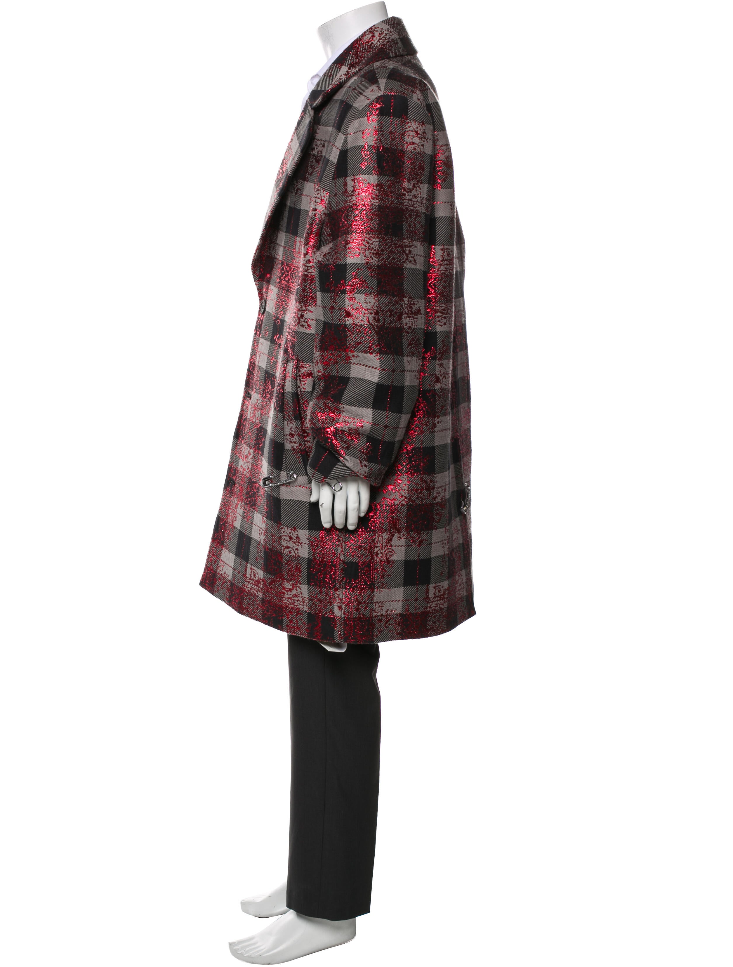 Les Benjamins Plaid Print Overcoat