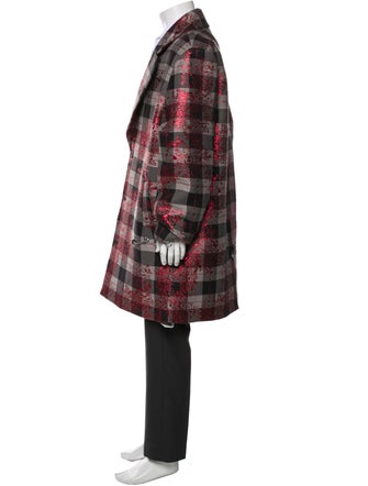 Les Benjamins Plaid Print Overcoat