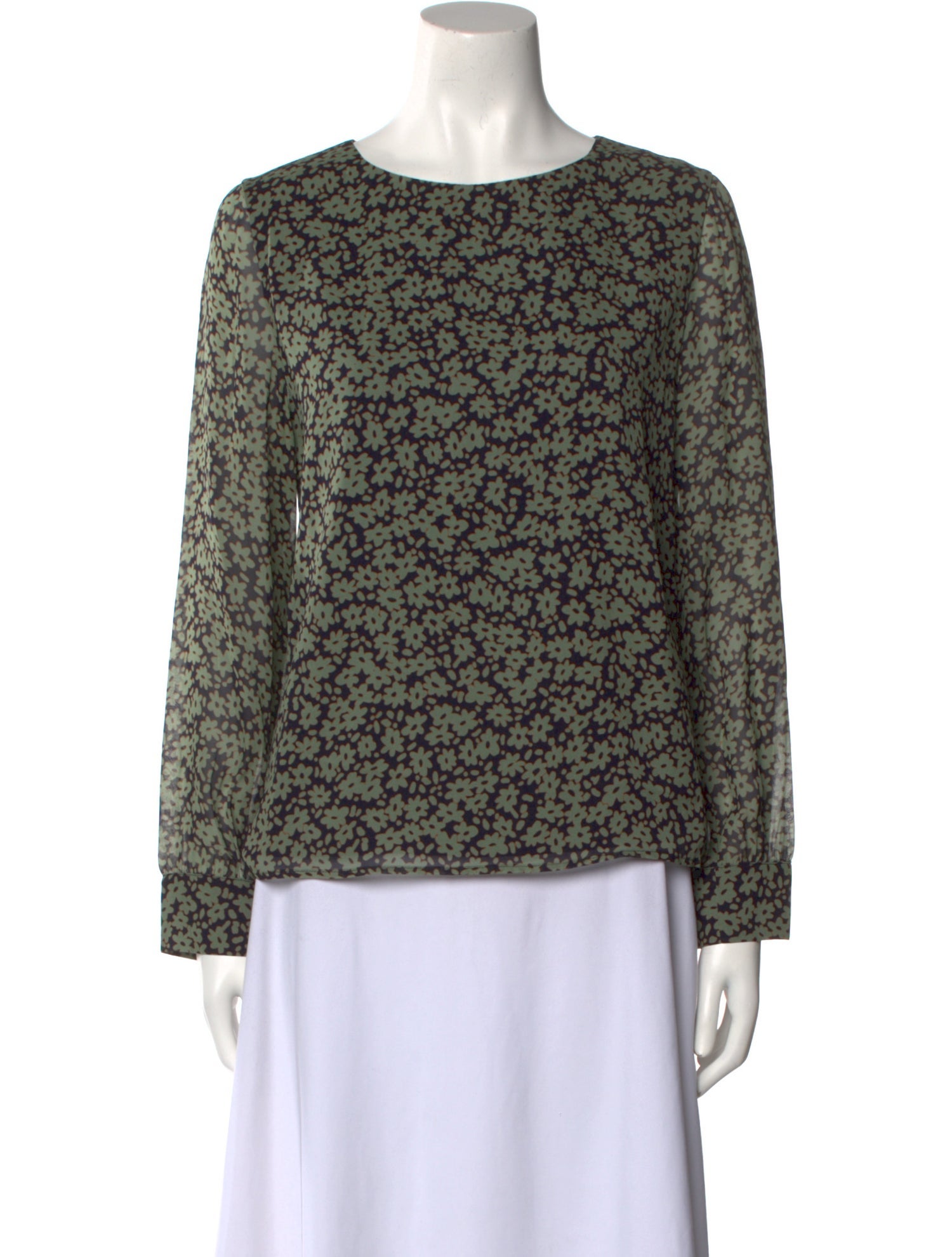 LE TRICOT PERUGIA Floral Print Bateau Neckline Sweatshirt