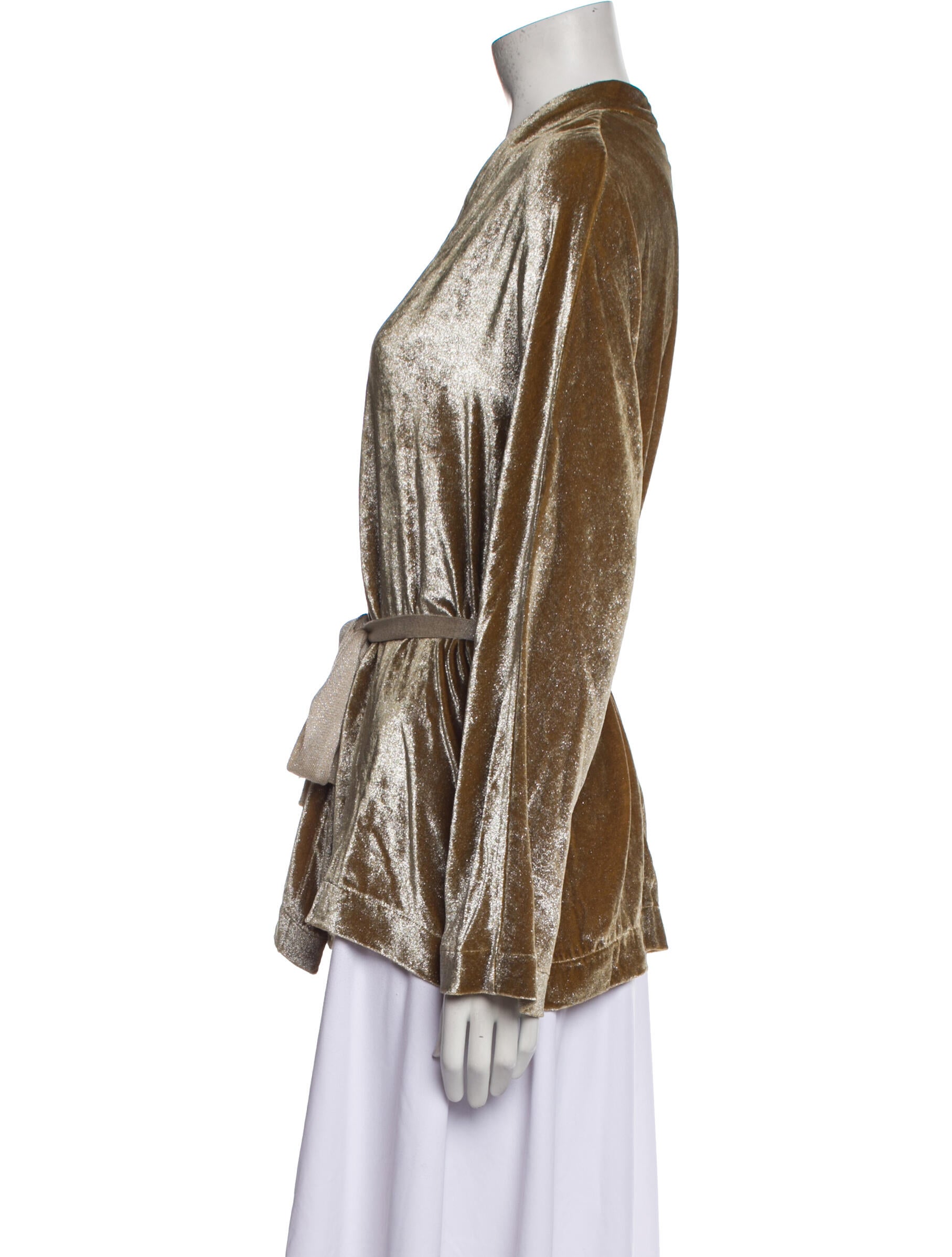 LE TRICOT PERUGIA V-Neck Long Sleeve Blouse