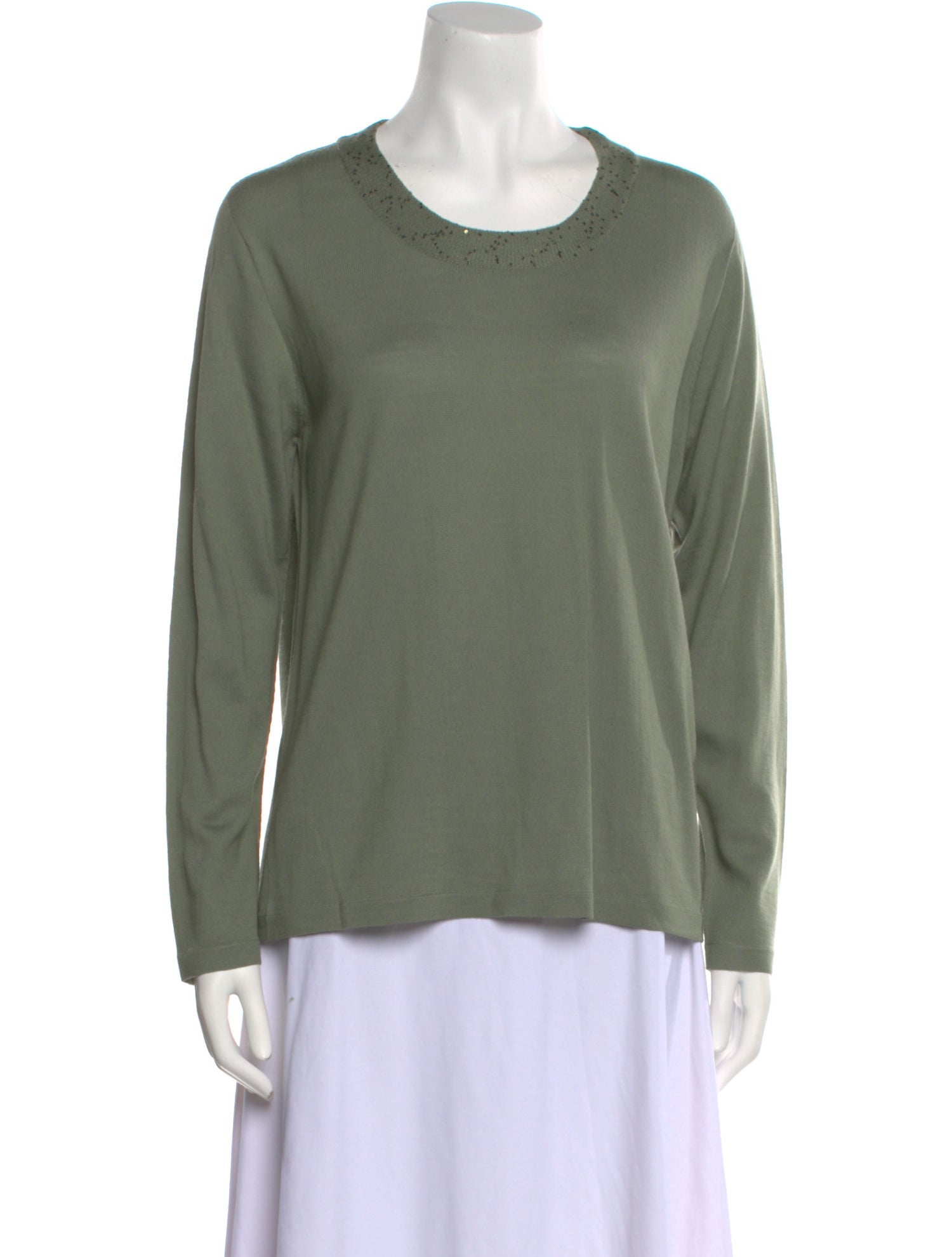 LE TRICOT PERUGIA Virgin Wool Scoop Neck Sweater w/ Tags