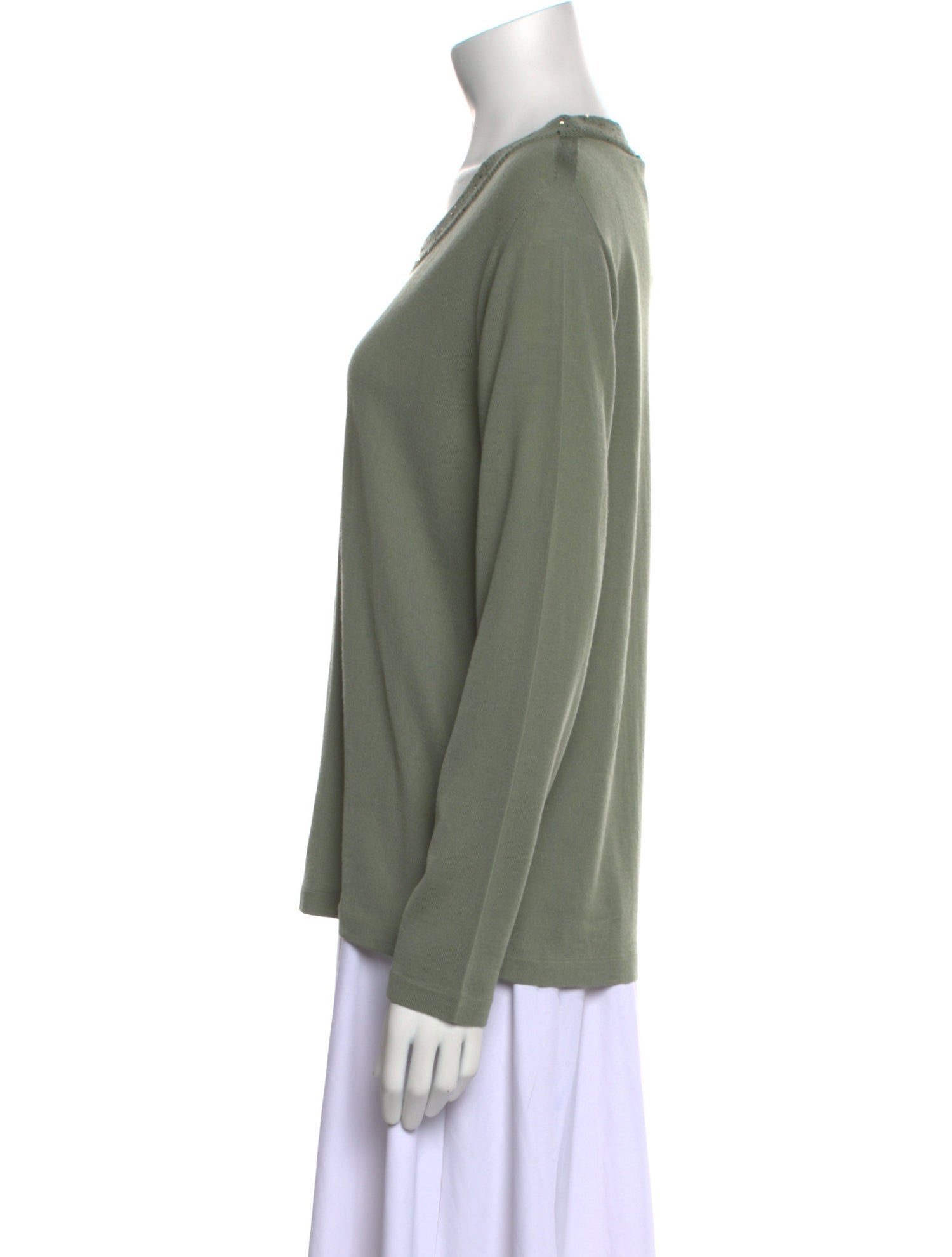 LE TRICOT PERUGIA Virgin Wool Scoop Neck Sweater w/ Tags