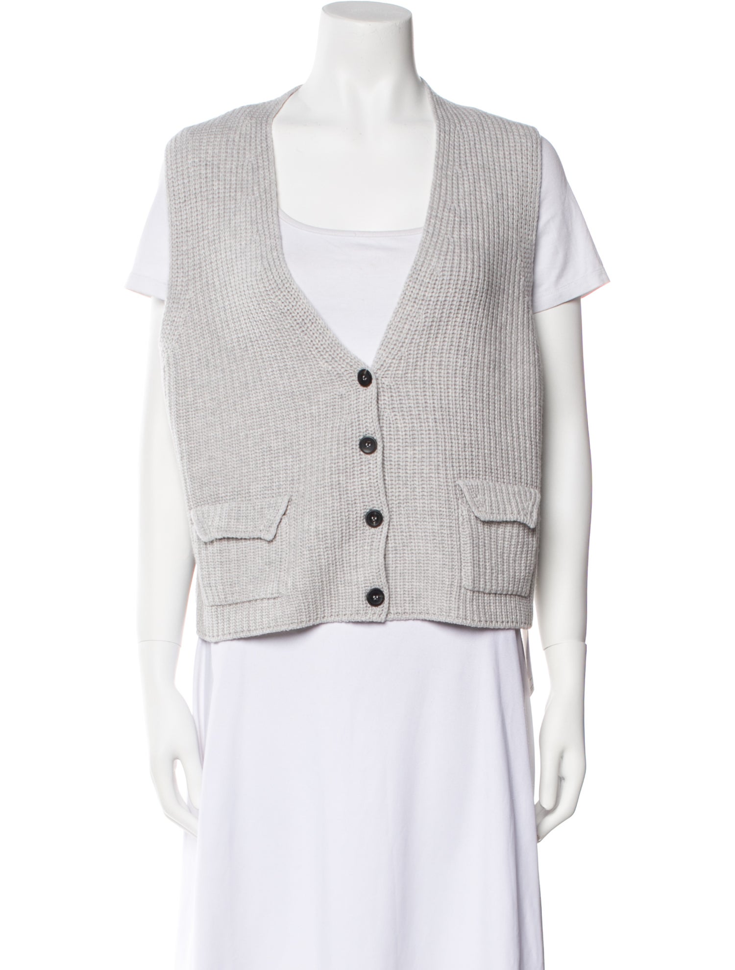 LE TRICOT PERUGIA Virgin Wool Plunge Neckline Sweater w/ Tags