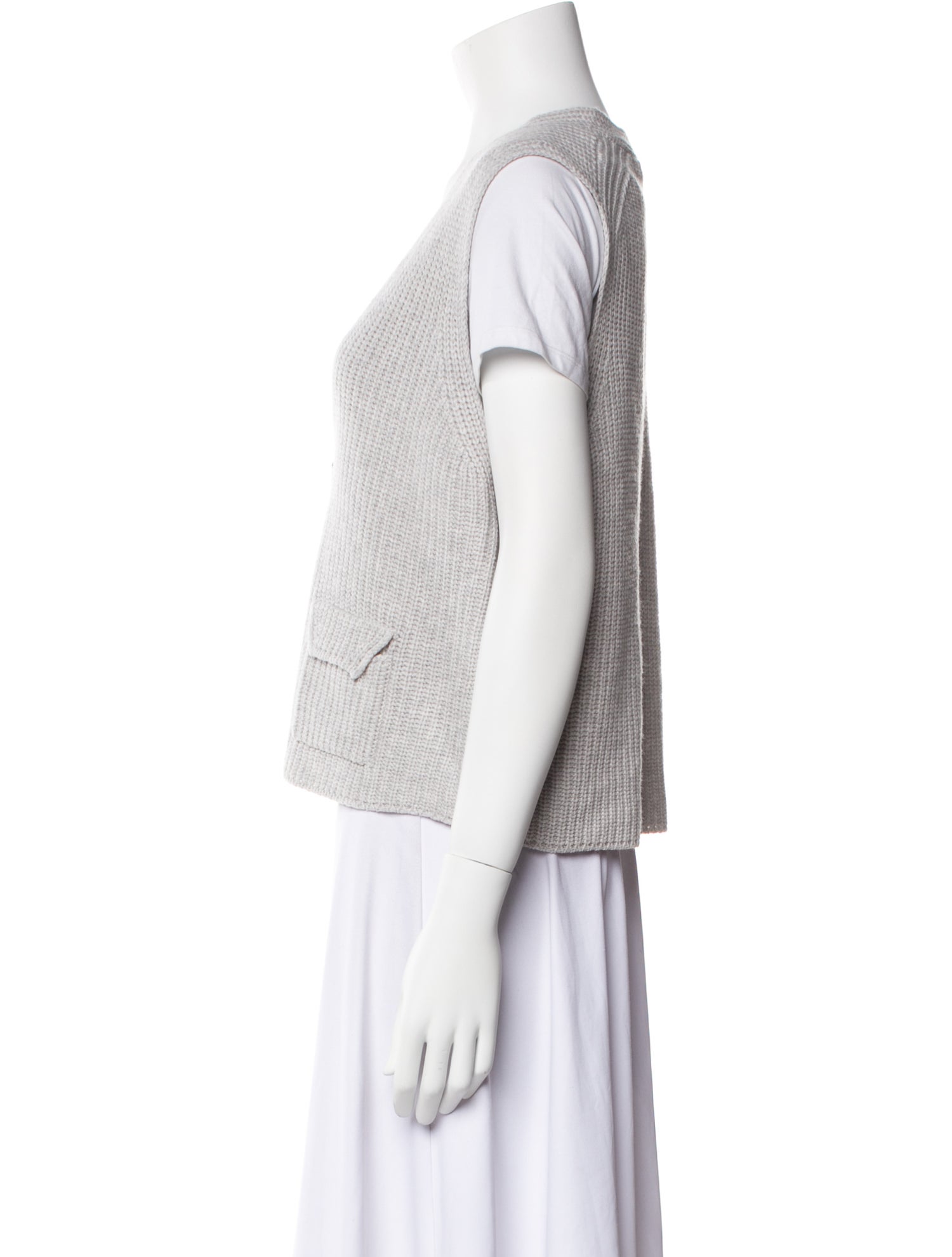 LE TRICOT PERUGIA Virgin Wool Plunge Neckline Sweater w/ Tags