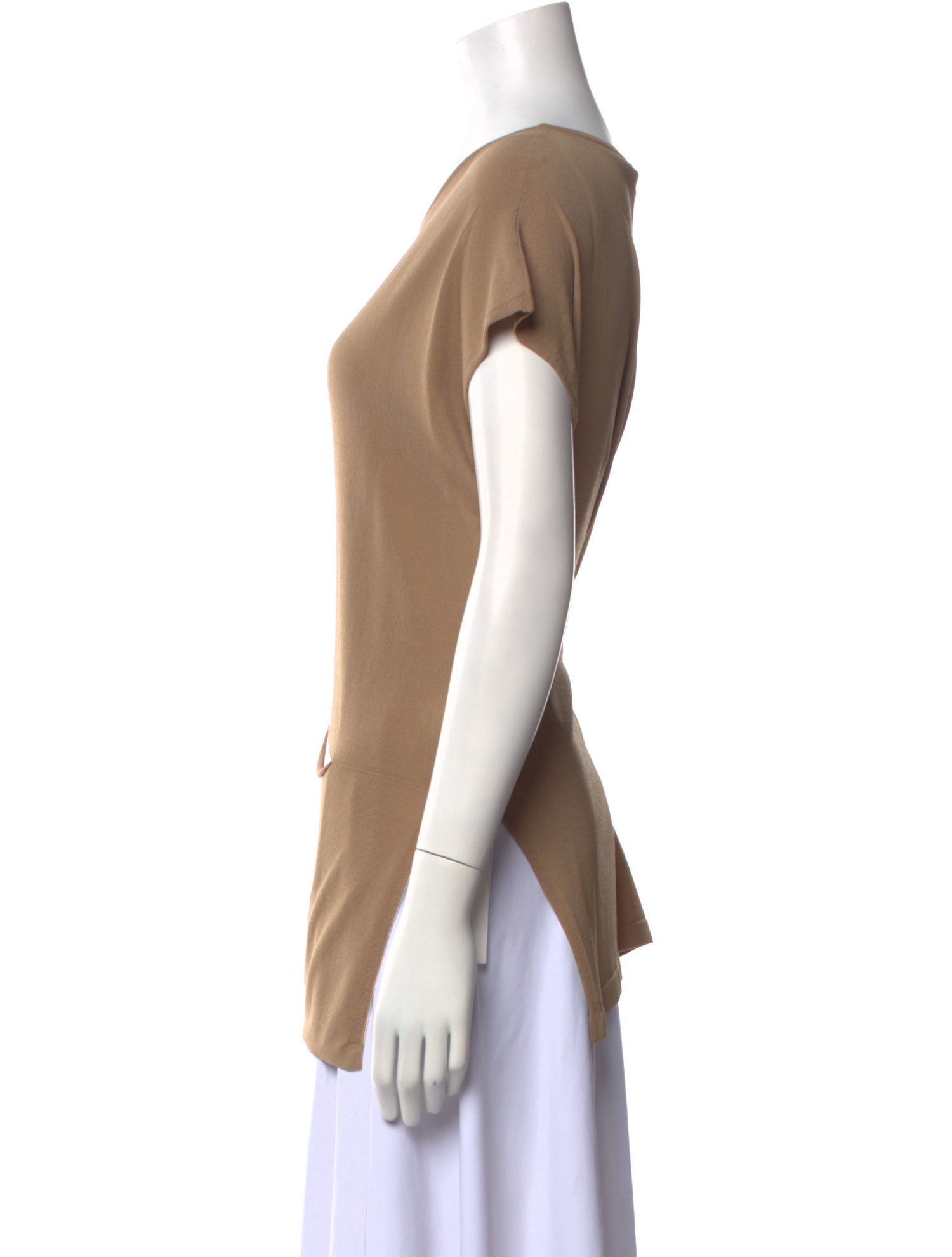 LE TRICOT PERUGIA Scoop Neck Short Sleeve T-Shirt