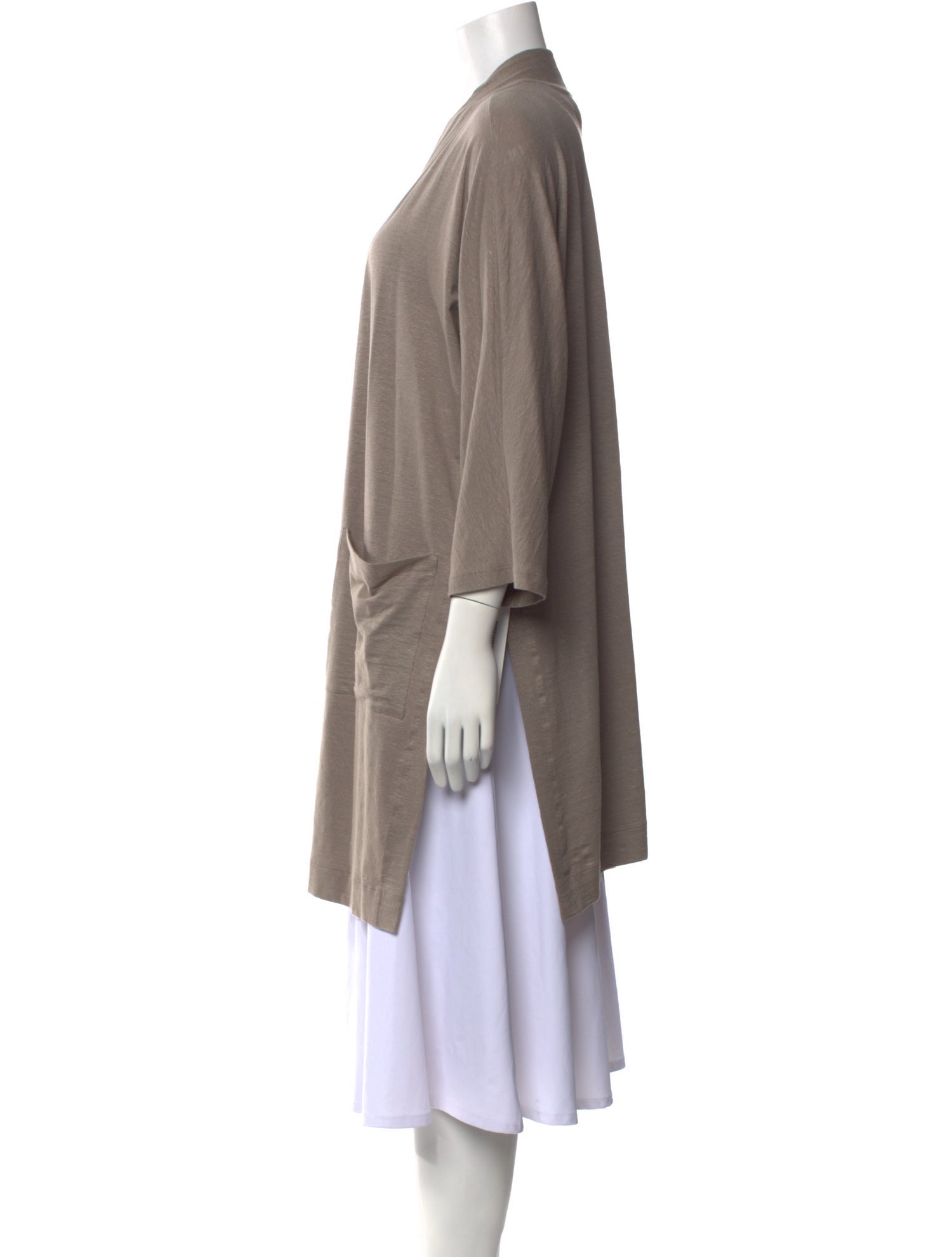 LE TRICOT PERUGIA Linen Open Front Sweater