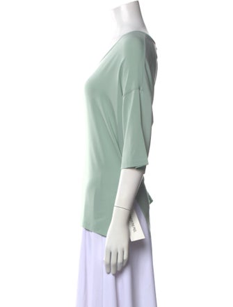 LE TRICOT PERUGIA V-Neck Three-Quarter Sleeve T-Shirt