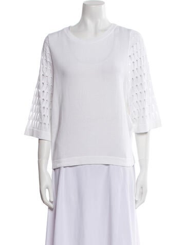 LE Tricot Perugia Tops Crew Neck Three-Quarter Sleeve T-Shirt S