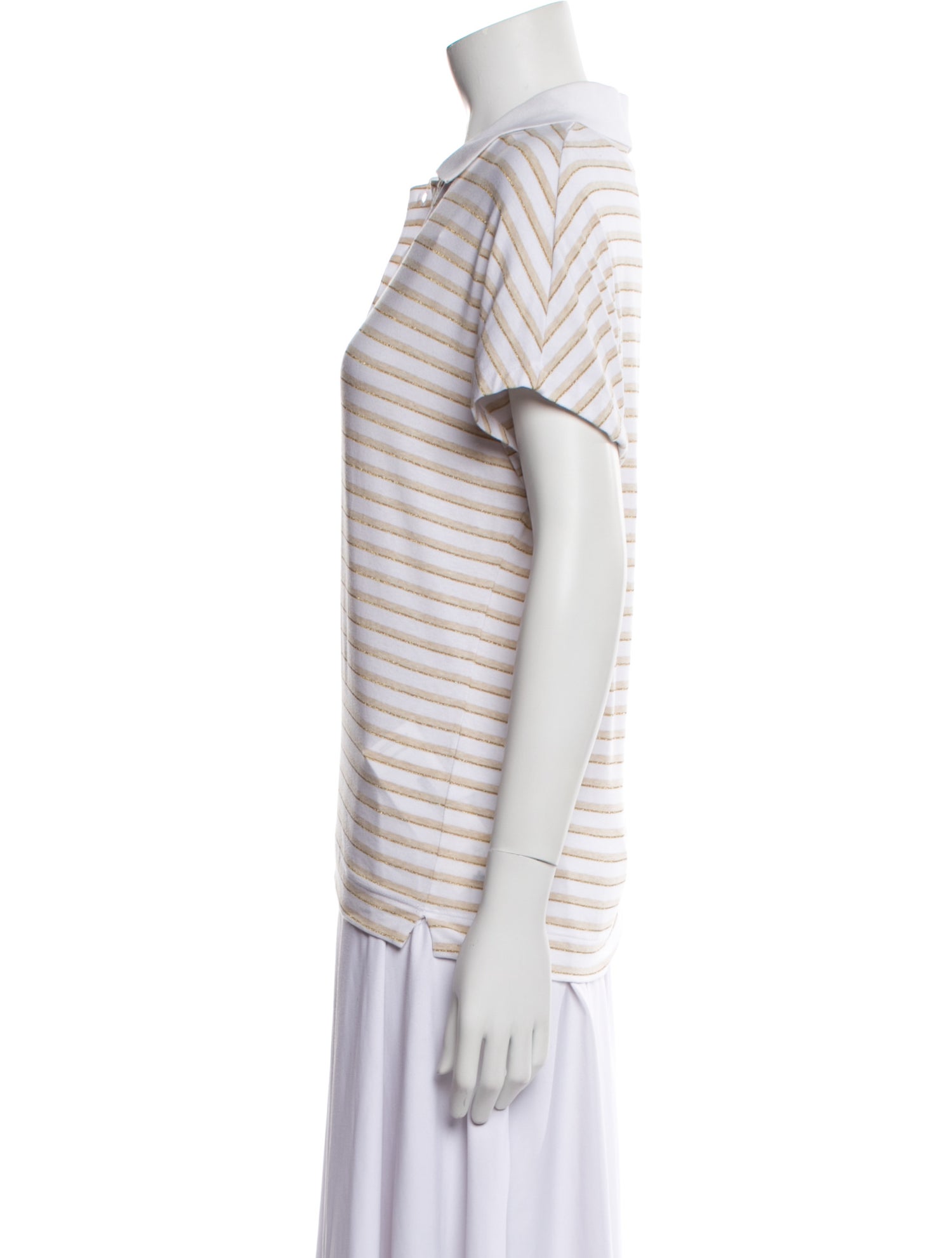 LE TRICOT PERUGIA Striped Short Sleeve Polo w/ Tags