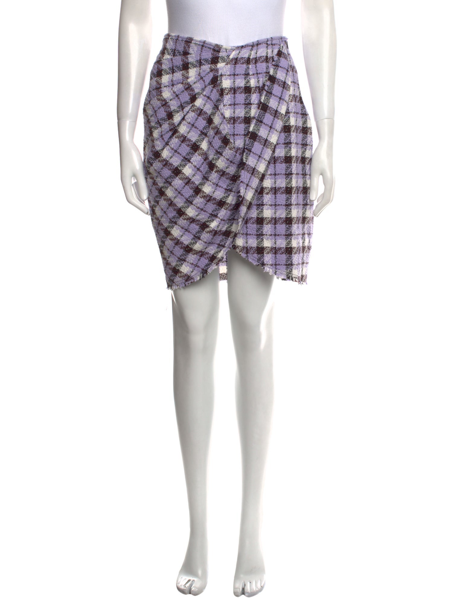 Les Coyotes De Paris Plaid Print Knee-Length Skirt w/ Tags