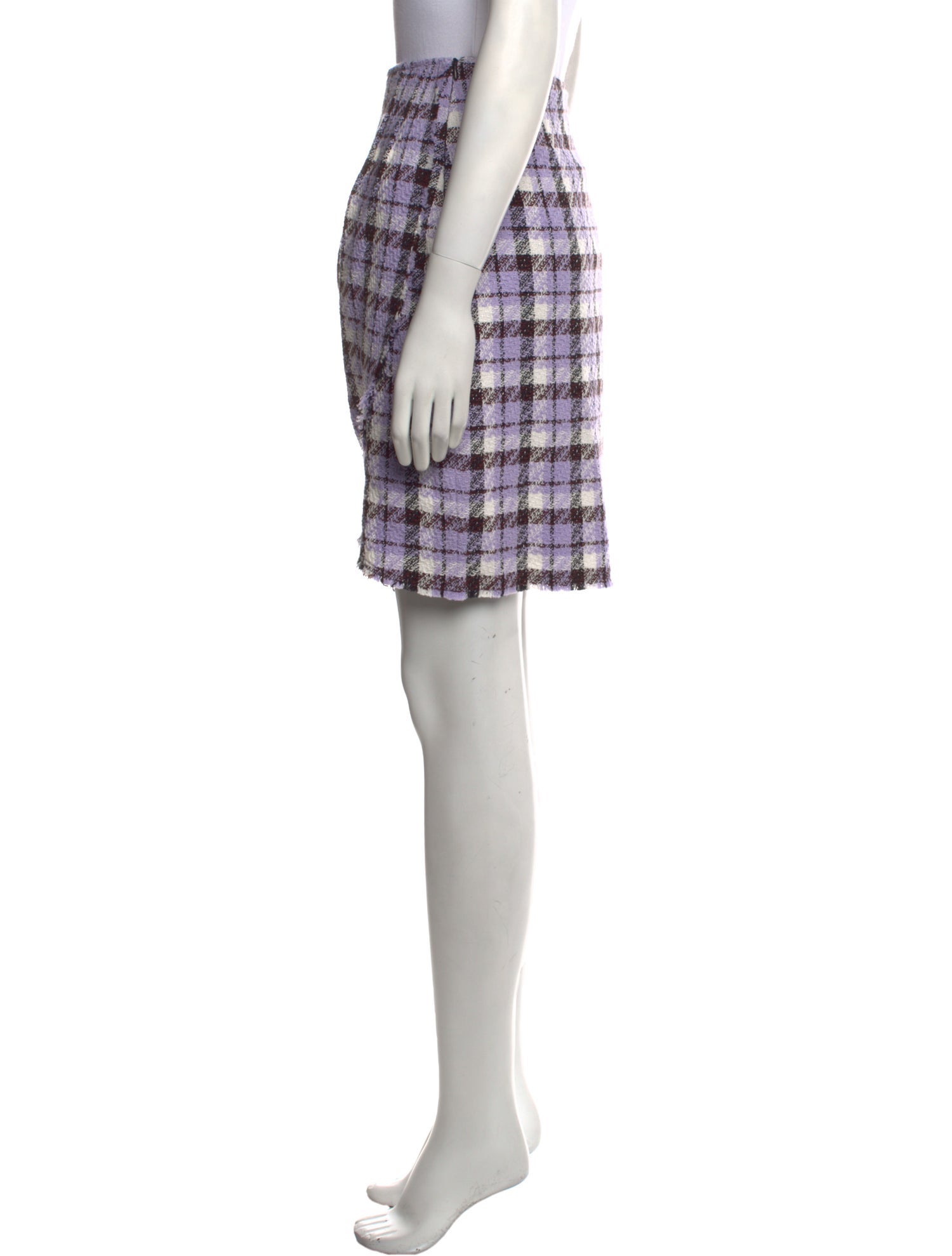 Les Coyotes De Paris Plaid Print Knee-Length Skirt w/ Tags