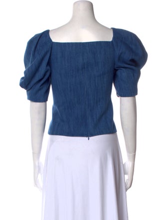 Les Coyotes De Paris Square Neckline Short Sleeve Crop Top