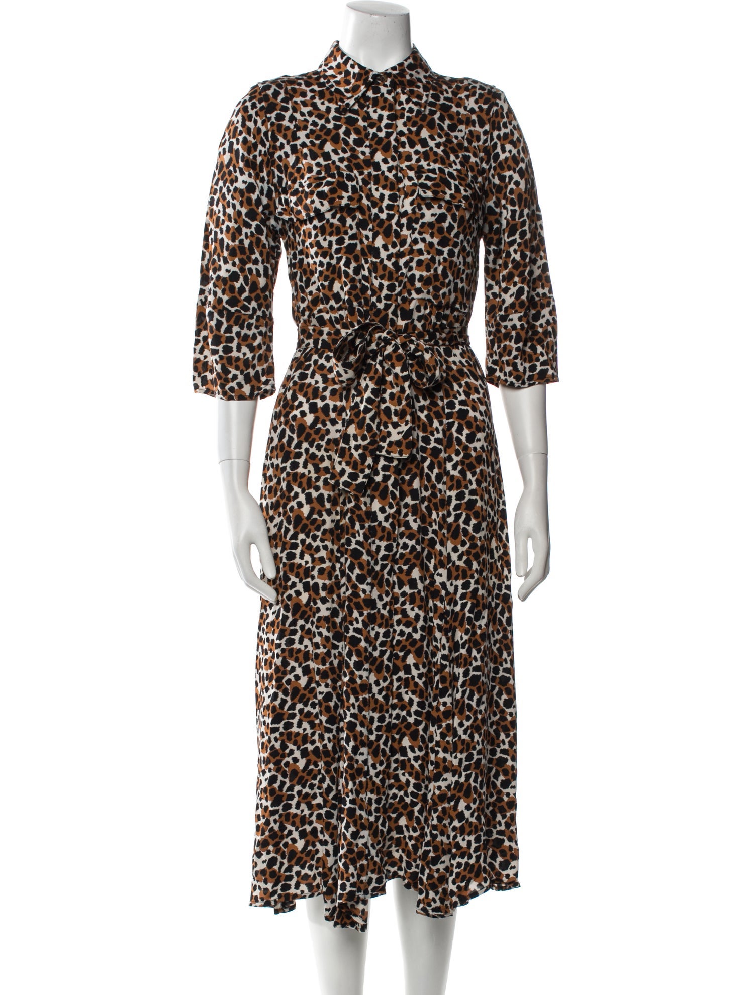 Les Coyotes De Paris Animal Print Midi Length Dress