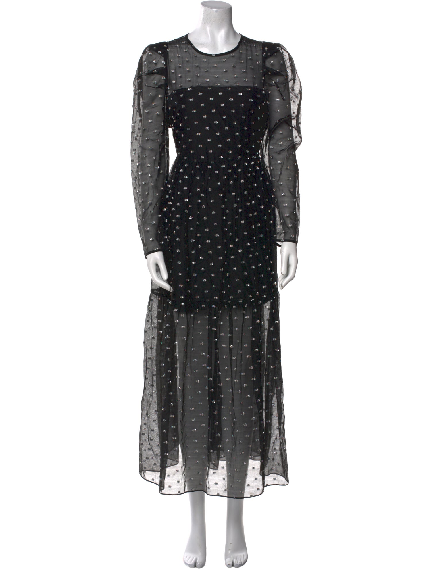 Les Coyotes De Paris Polka Dot Print Long Dress