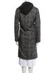 Les Coyotes De Paris Wool Tweed Pattern Faux Fur Coat