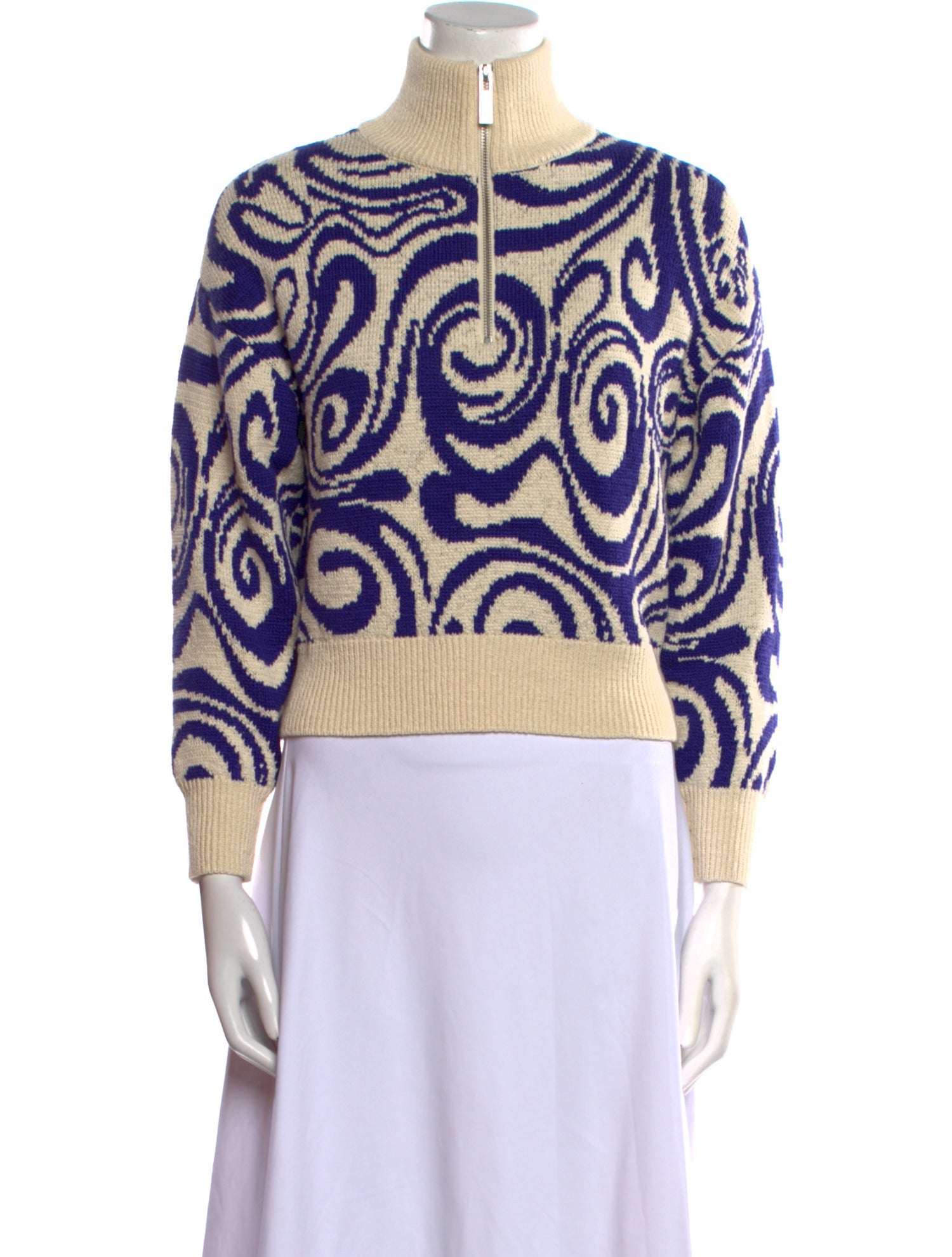 Les Coyotes De Paris Printed Mock Neck Sweater