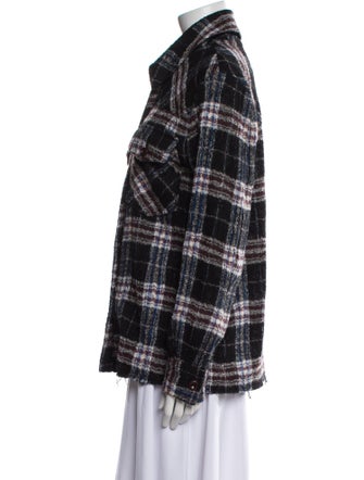 Les Coyotes De Paris Virgin Wool Plaid Print Jacket