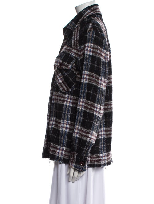 Les Coyotes De Paris Virgin Wool Plaid Print Jacket