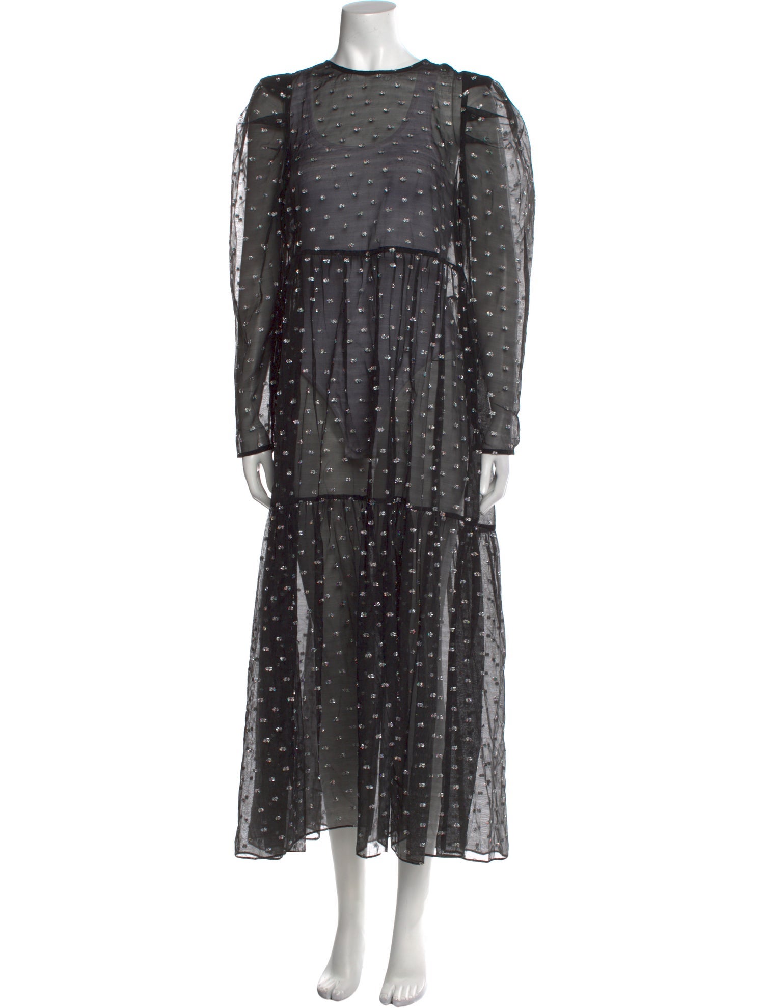 Les Coyotes De Paris Polka Dot Print Long Dress