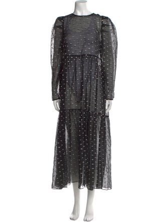 Les Coyotes De Paris Polka Dot Print Long Dress