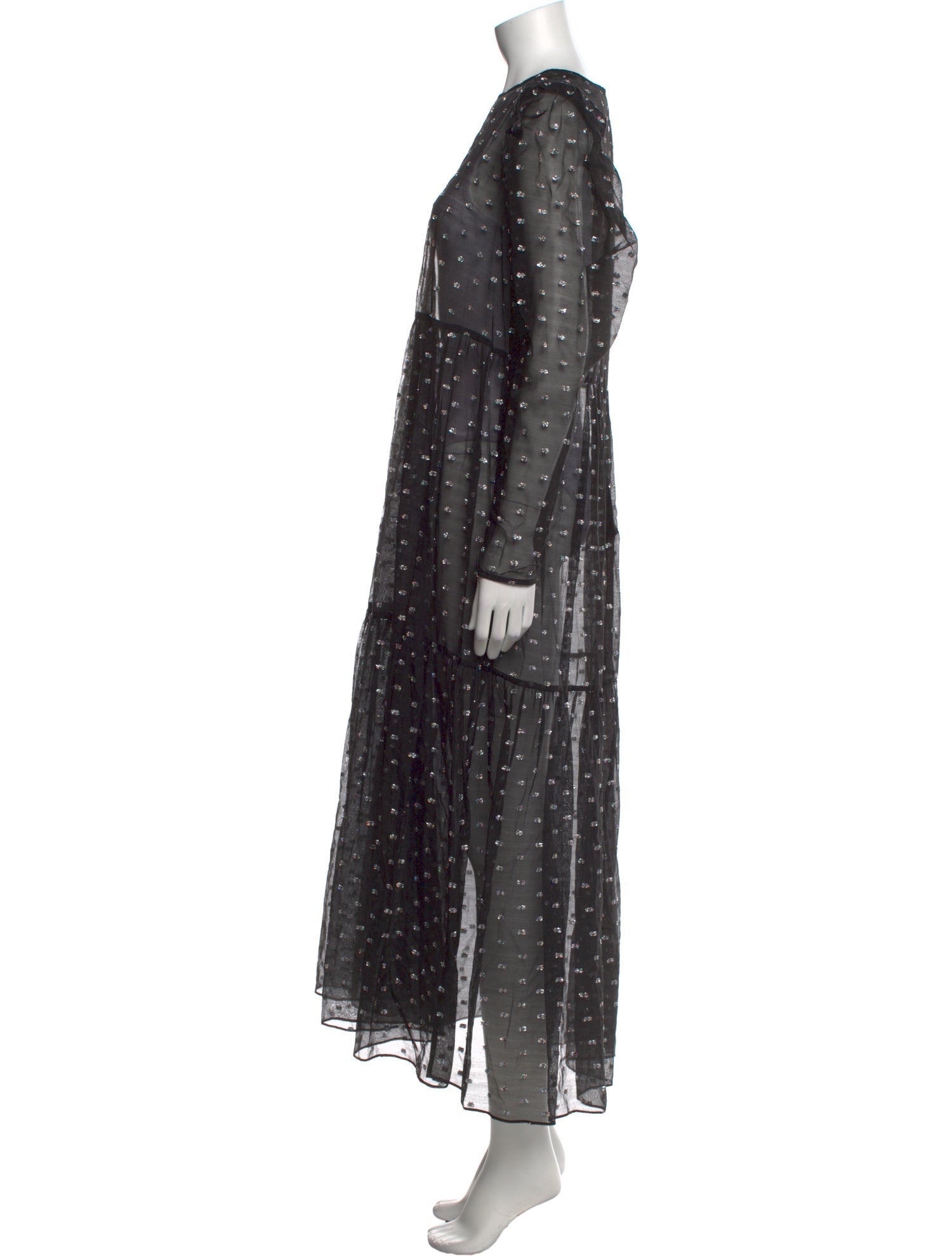 Les Coyotes De Paris Polka Dot Print Long Dress